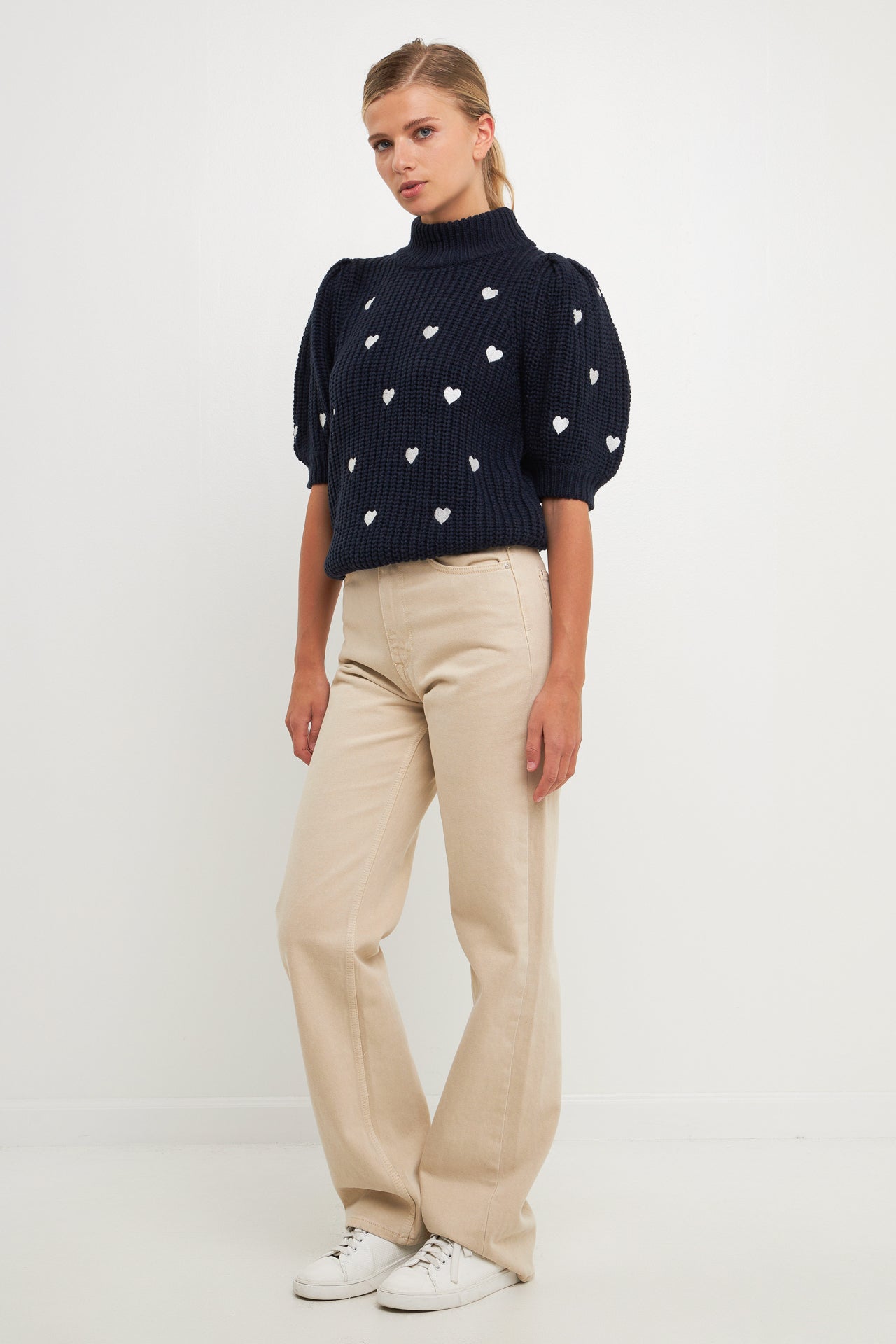 ENGLISH FACTORY - Heart Shape Embroidery Sweater - SWEATERS & KNITS available at Objectrare