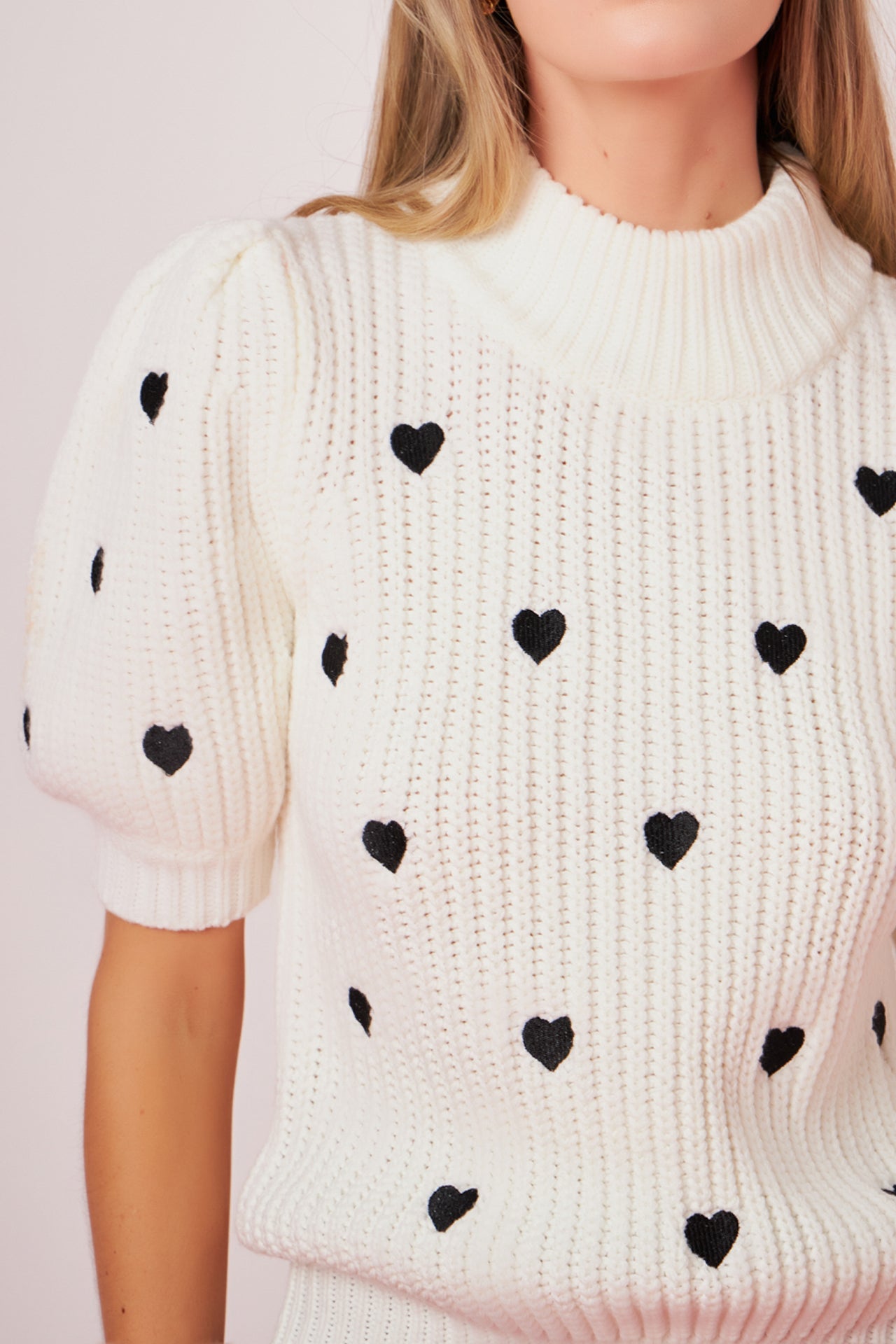 ENGLISH FACTORY - Heart Shape Embroidery Sweater - SWEATERS & KNITS available at Objectrare