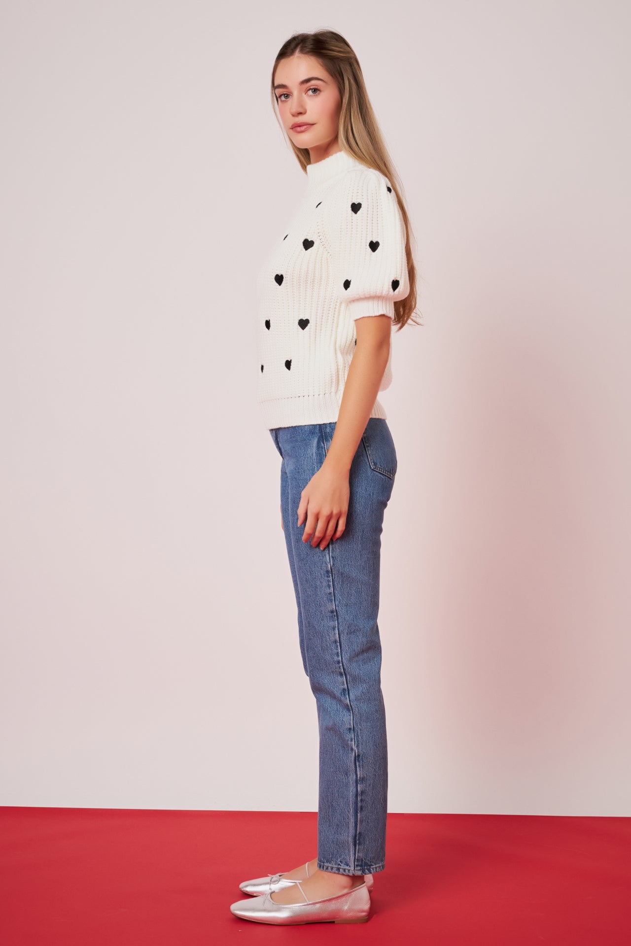 ENGLISH FACTORY - Heart Shape Embroidery Sweater - SWEATERS & KNITS available at Objectrare