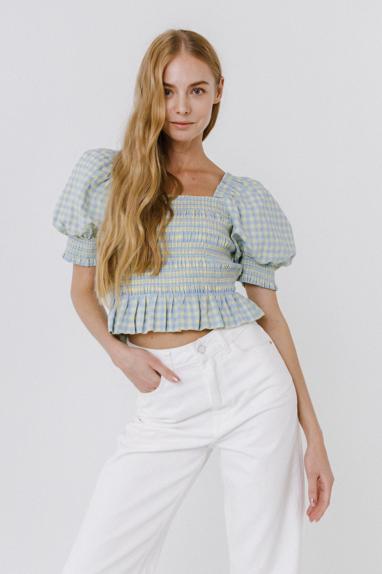ENGLISH FACTORY - Women Woven Gingham Blouse - TOPS available at Objectrare