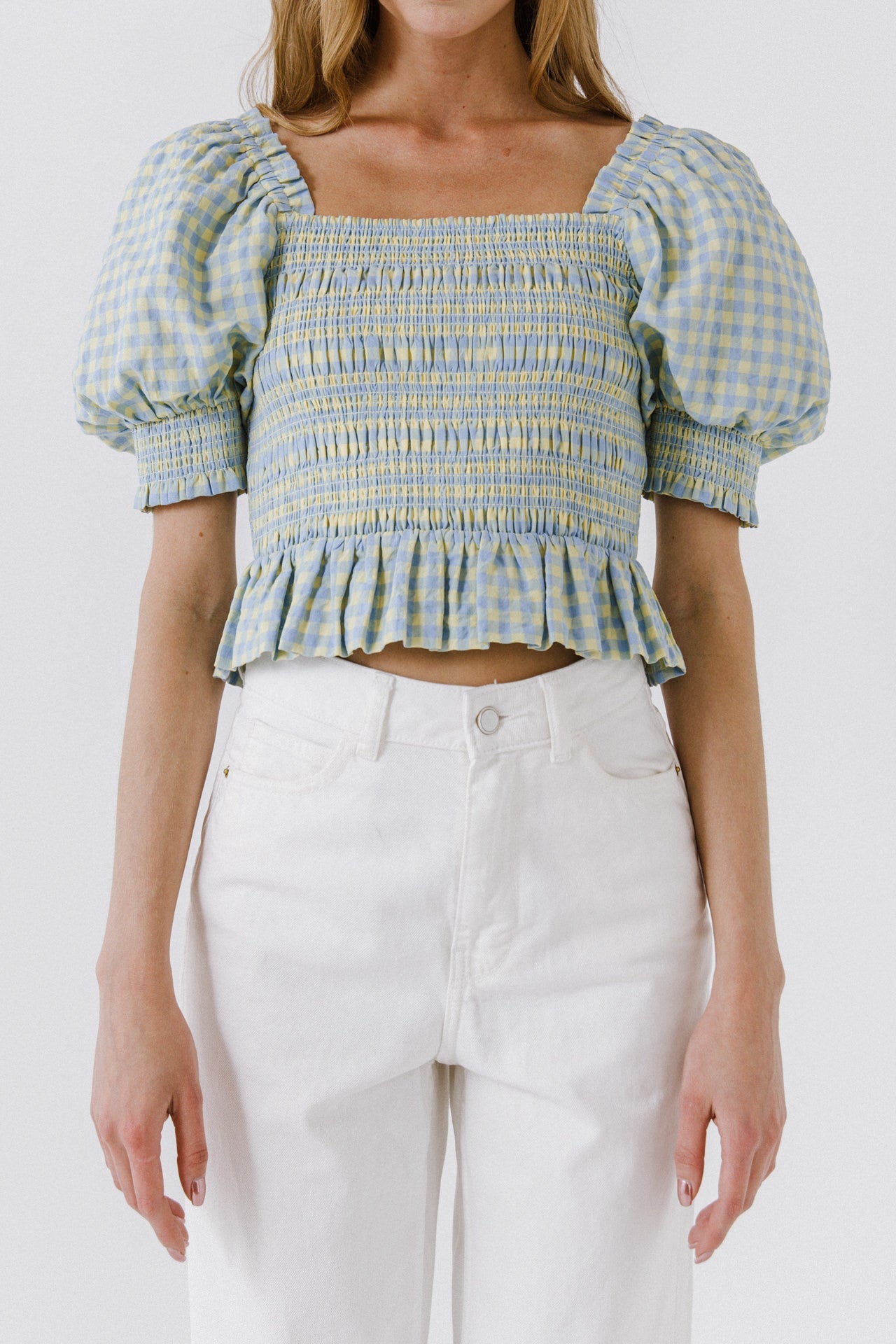 ENGLISH FACTORY - Women Woven Gingham Blouse - TOPS available at Objectrare