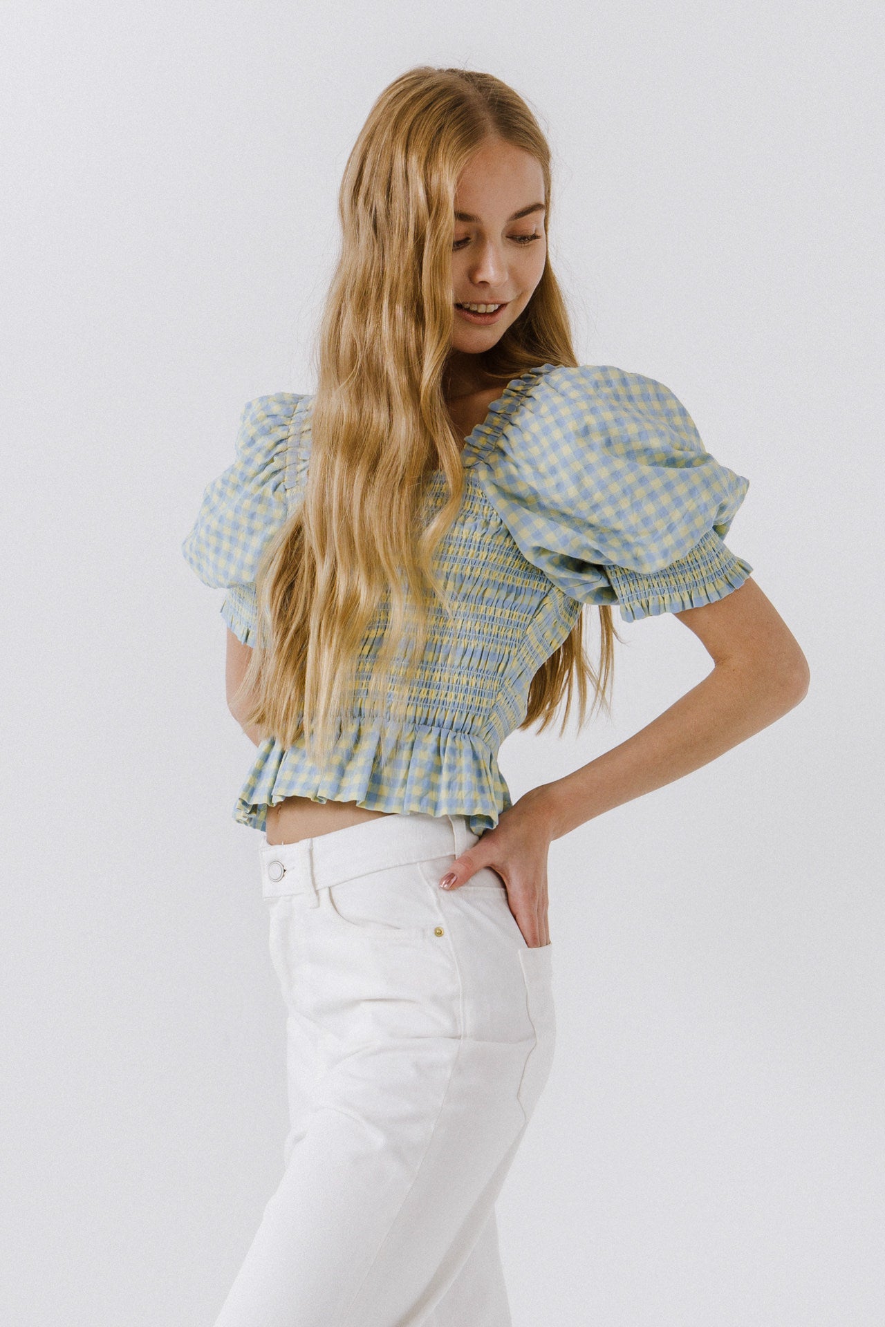 ENGLISH FACTORY - Women Woven Gingham Blouse - TOPS available at Objectrare