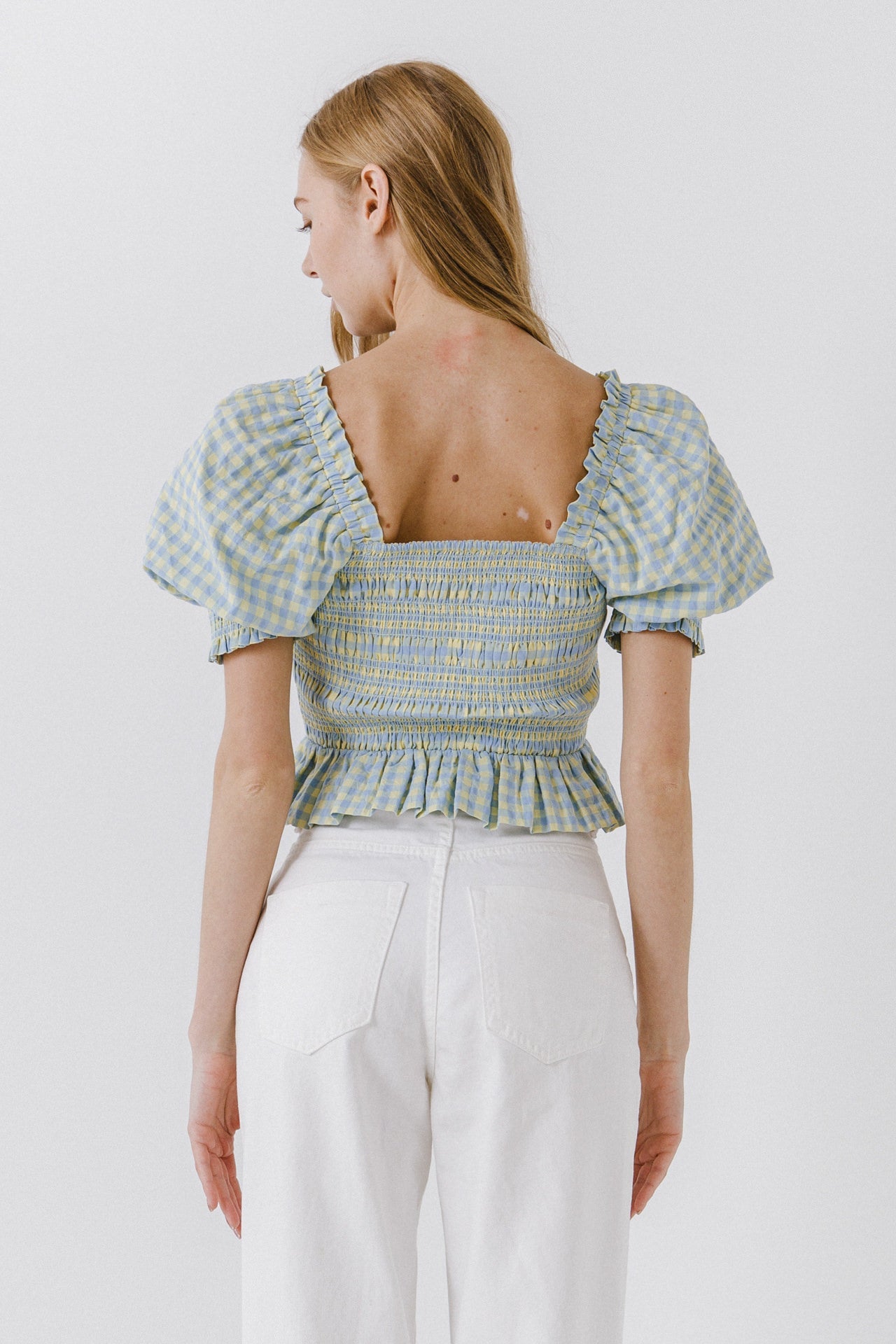 ENGLISH FACTORY - Women Woven Gingham Blouse - TOPS available at Objectrare