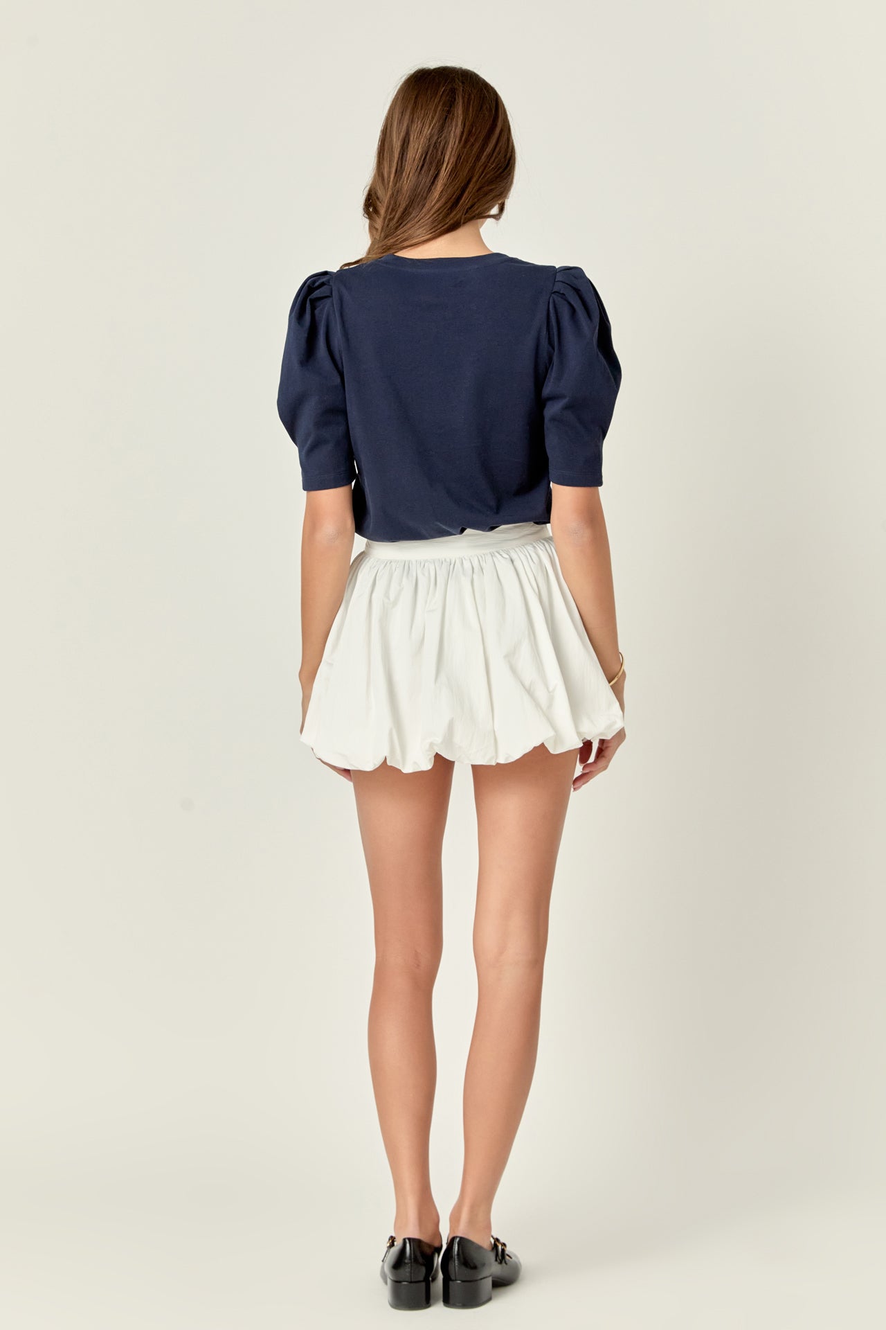 ENGLISH FACTORY - Pleated Puff Sleeve T-Shirt - TOPS available at Objectrare