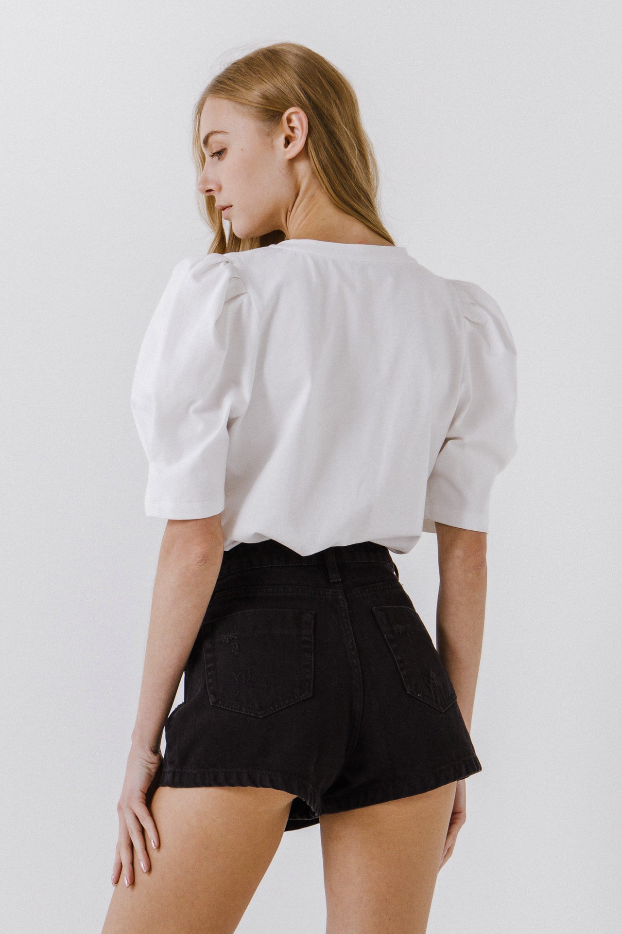 ENGLISH FACTORY - Puff Sleeve T-Shirt - TOPS available at Objectrare