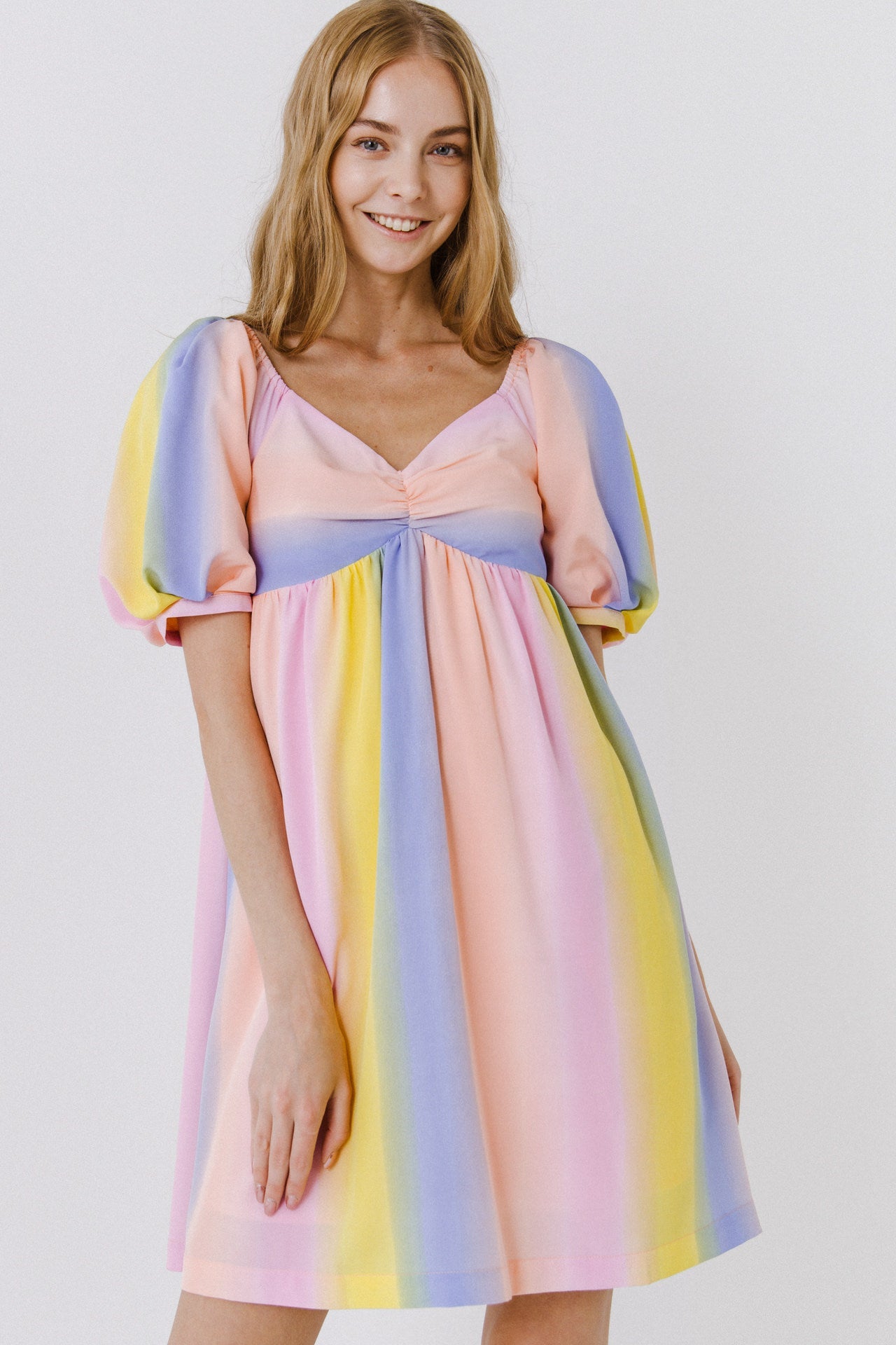 ENGLISH FACTORY - Multi Color Stripe Babydoll Dress - DRESSES available at Objectrare