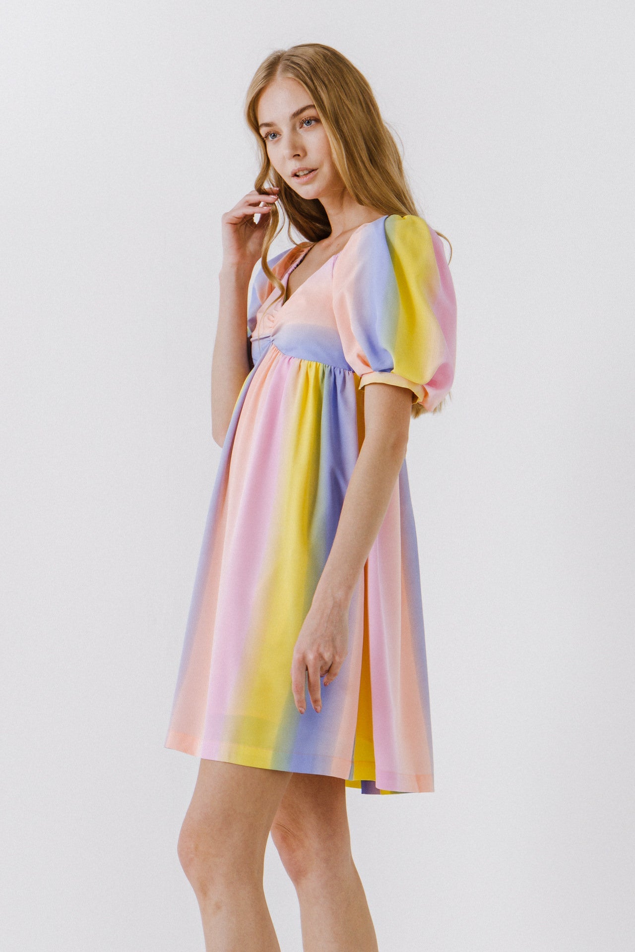 ENGLISH FACTORY - Multi Color Stripe Babydoll Dress - DRESSES available at Objectrare