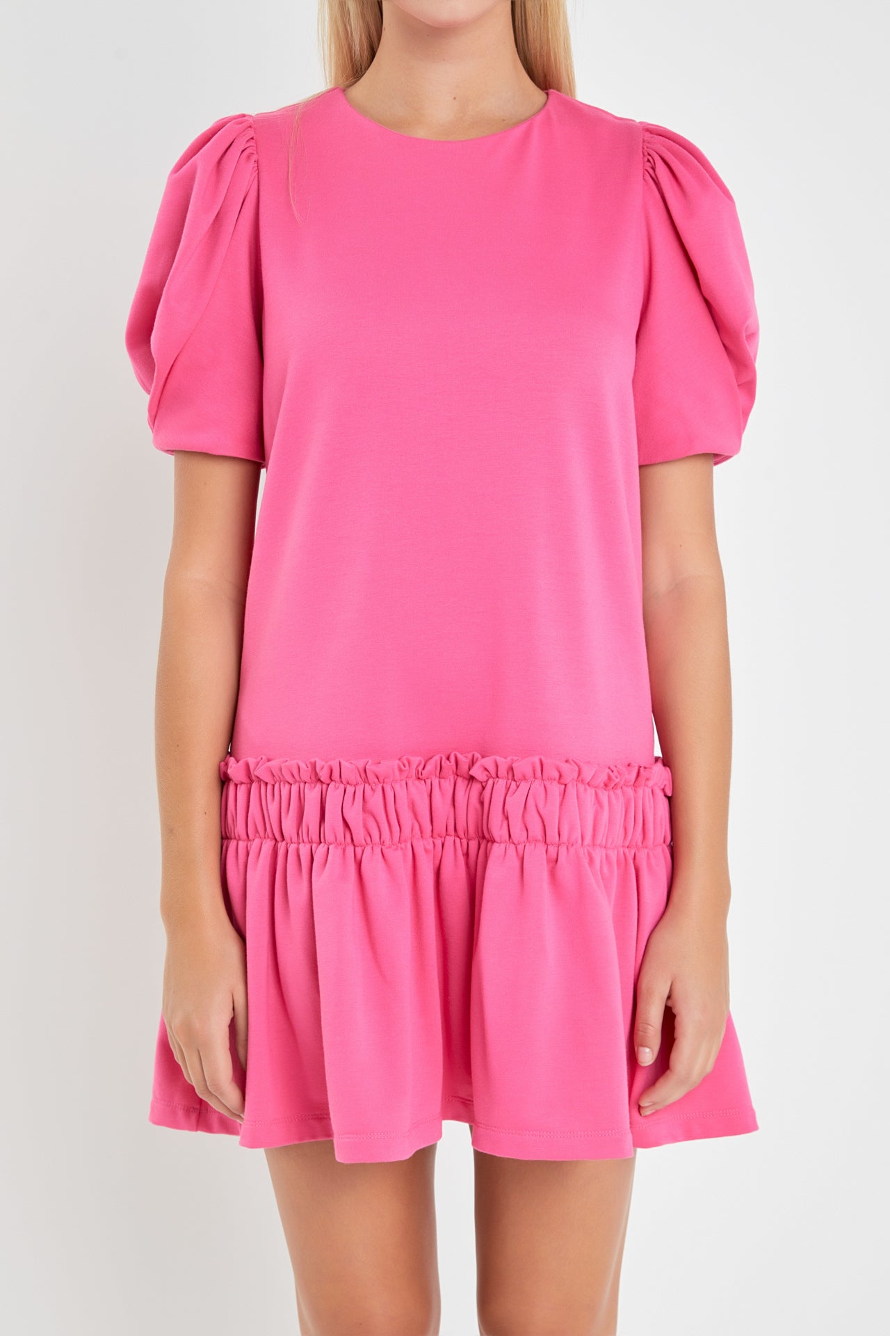 ENGLISH FACTORY - Puff Sleeve Peplum Mini Dress - DRESSES available at Objectrare