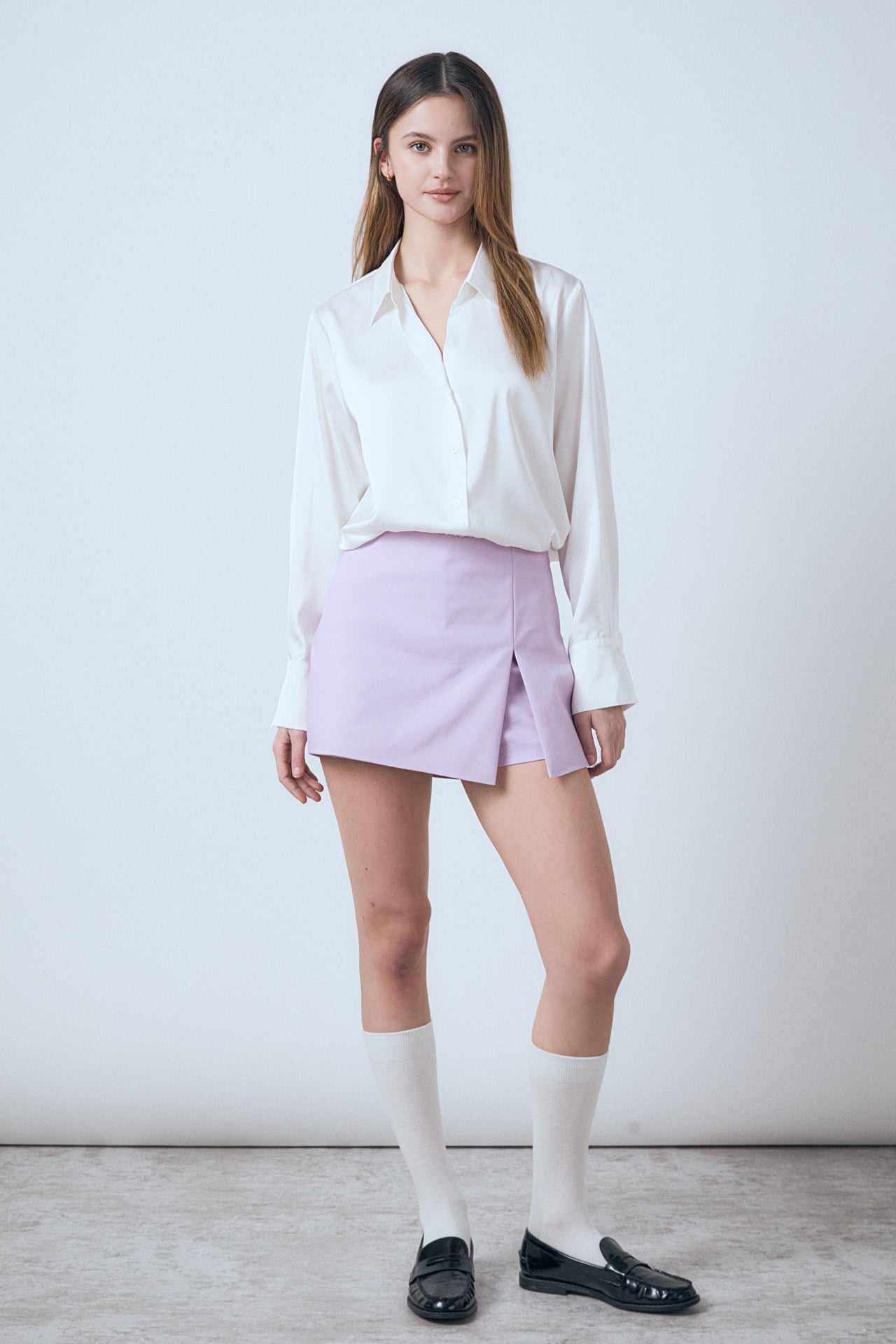 ENGLISH FACTORY - Slit Detail Skort - SKORTS available at Objectrare