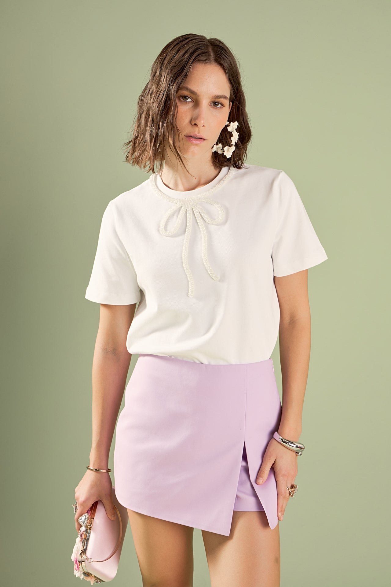 ENGLISH FACTORY - Slit Detail Skort - SKORTS available at Objectrare