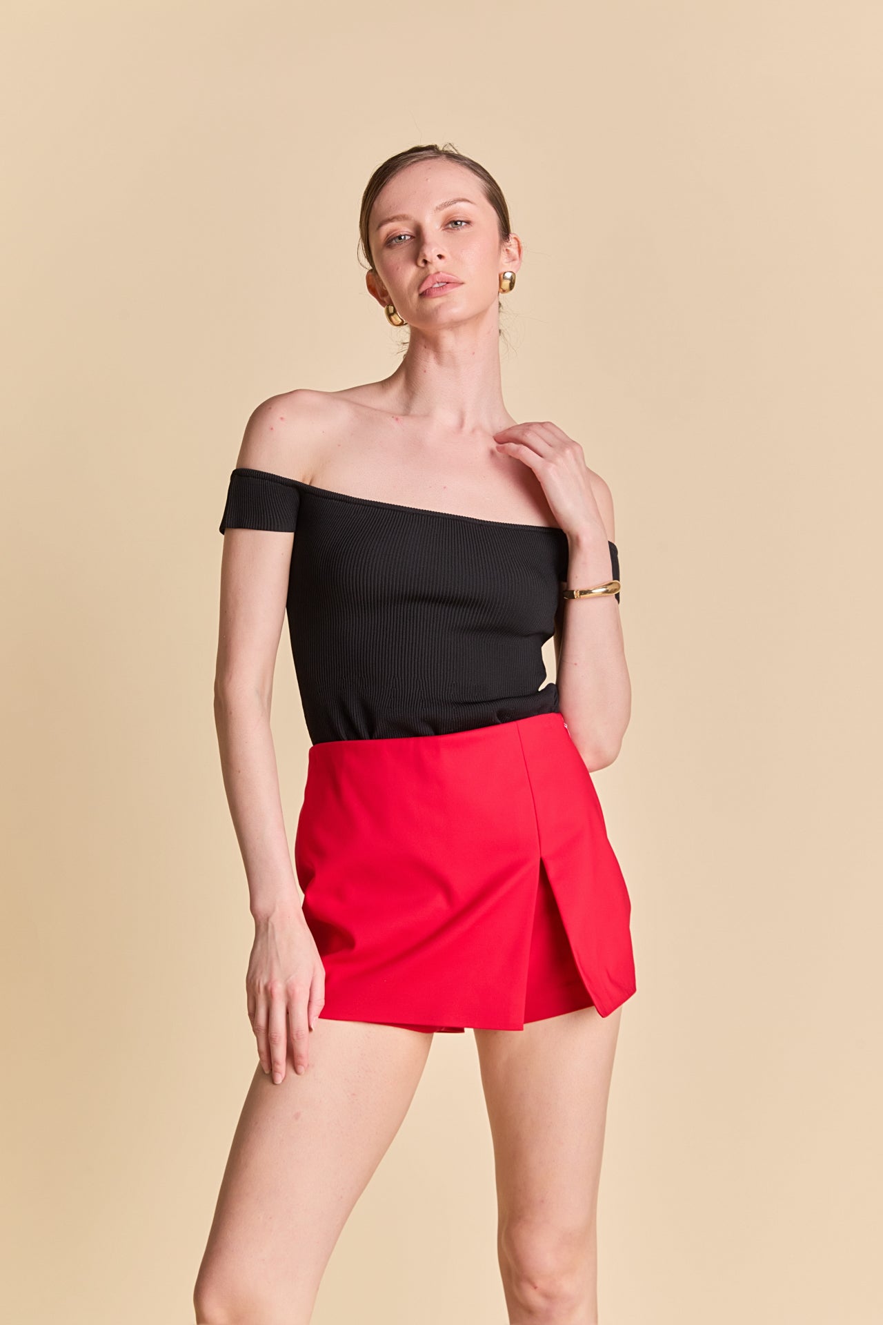 ENGLISH FACTORY - Slit Detail Skort - SKORTS available at Objectrare