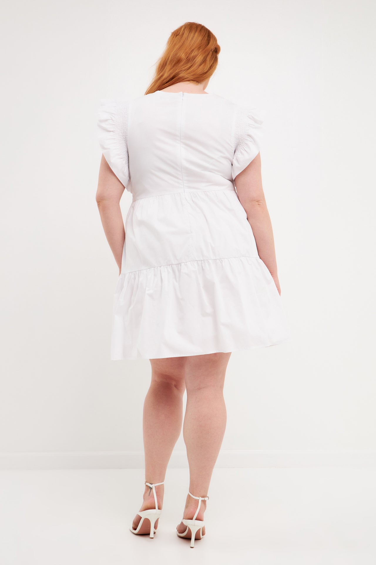 ENGLISH FACTORY - Plus Size Ruffled Babydoll Mini Dress - DRESSES available at Objectrare