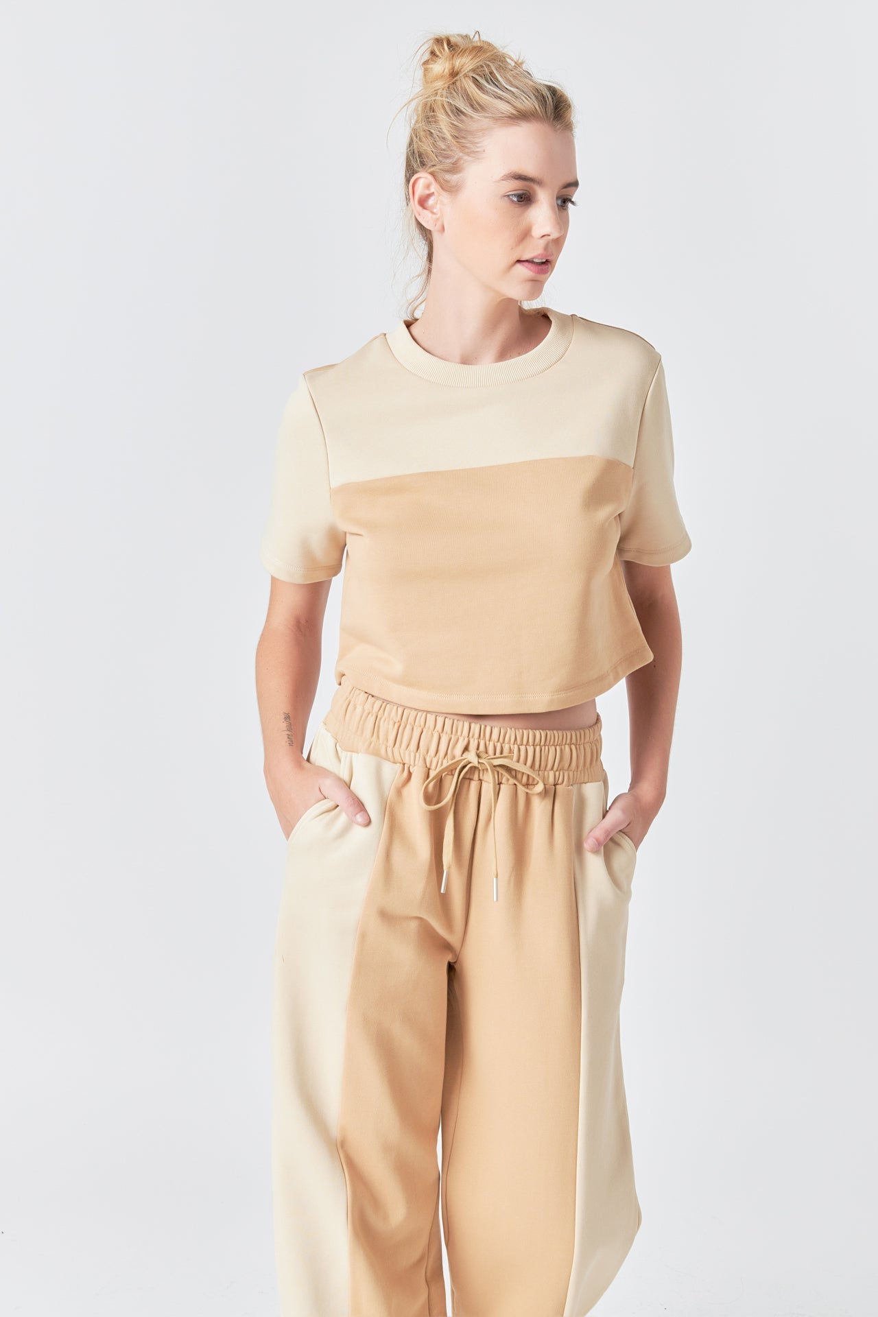 GREY LAB - Colorblock Loungewear Top - TOPS available at Objectrare