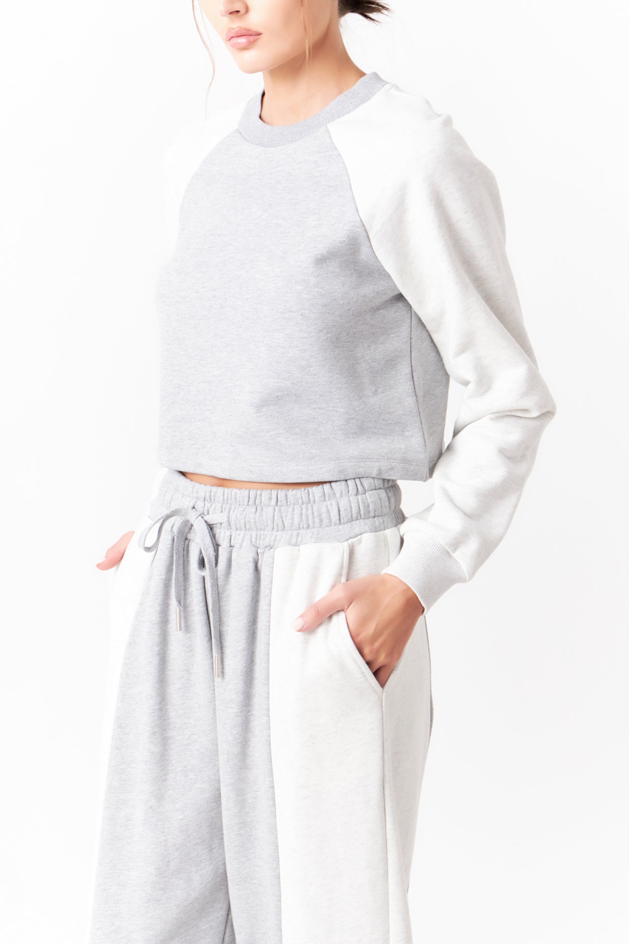 GREY LAB - Color-block Loungewear Top - HOODIES & SWEATSHIRTS available at Objectrare