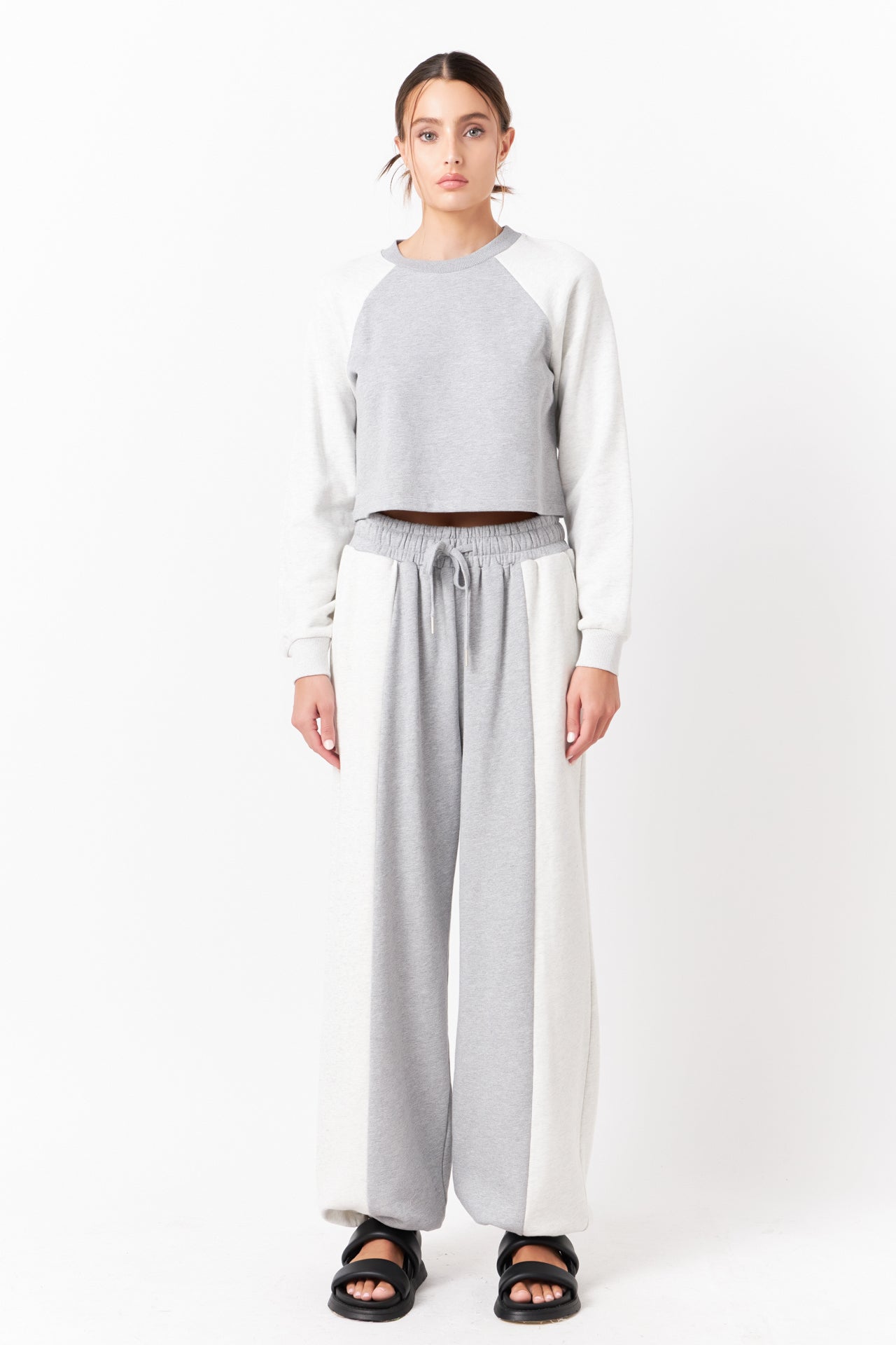 GREY LAB - Color-block Loungewear Top - HOODIES & SWEATSHIRTS available at Objectrare