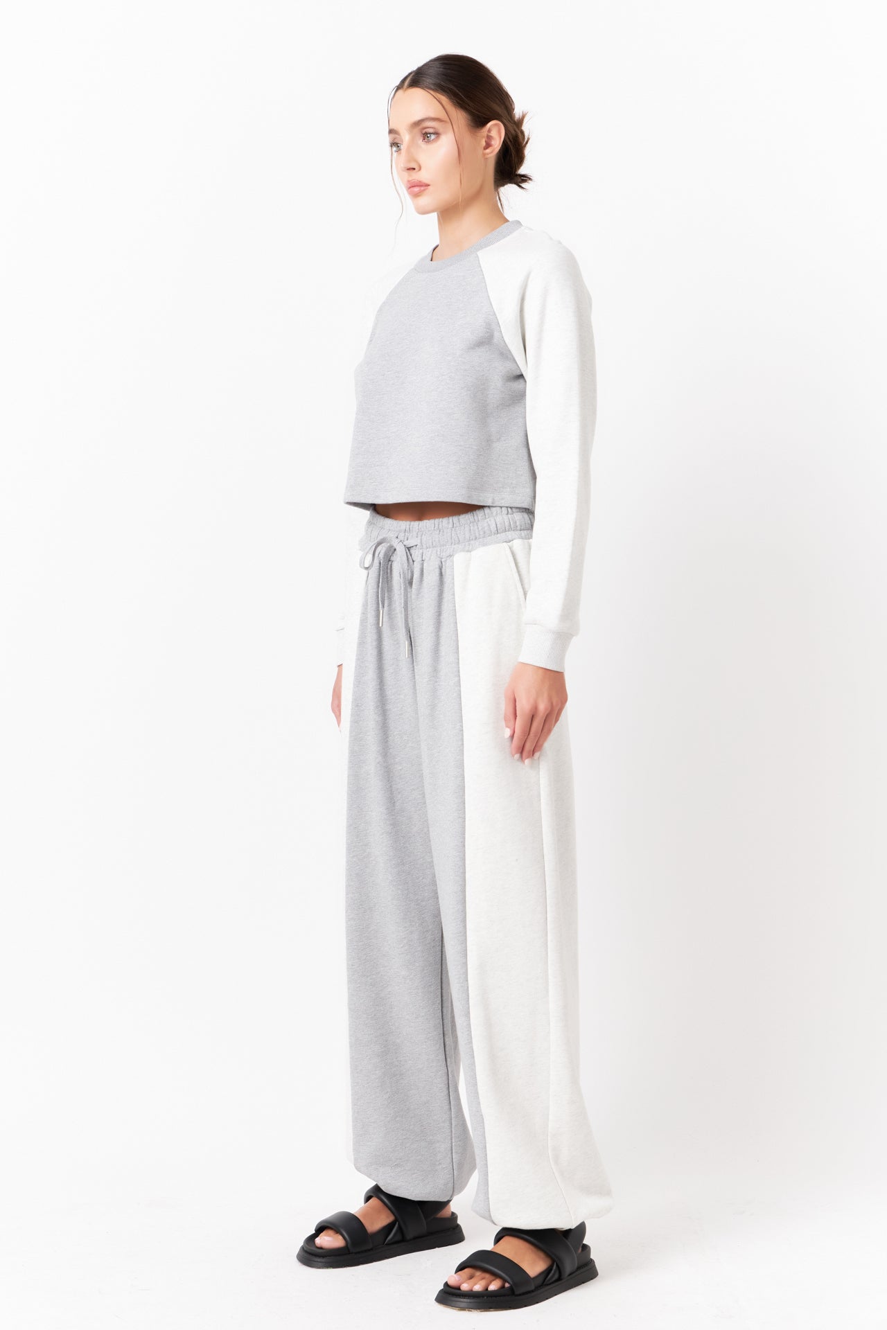 GREY LAB - Color-block Loungewear Top - HOODIES & SWEATSHIRTS available at Objectrare