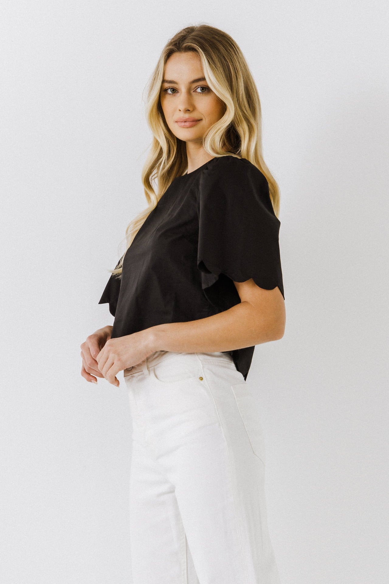 ENGLISH FACTORY - Scallop Edge Top - TOPS available at Objectrare