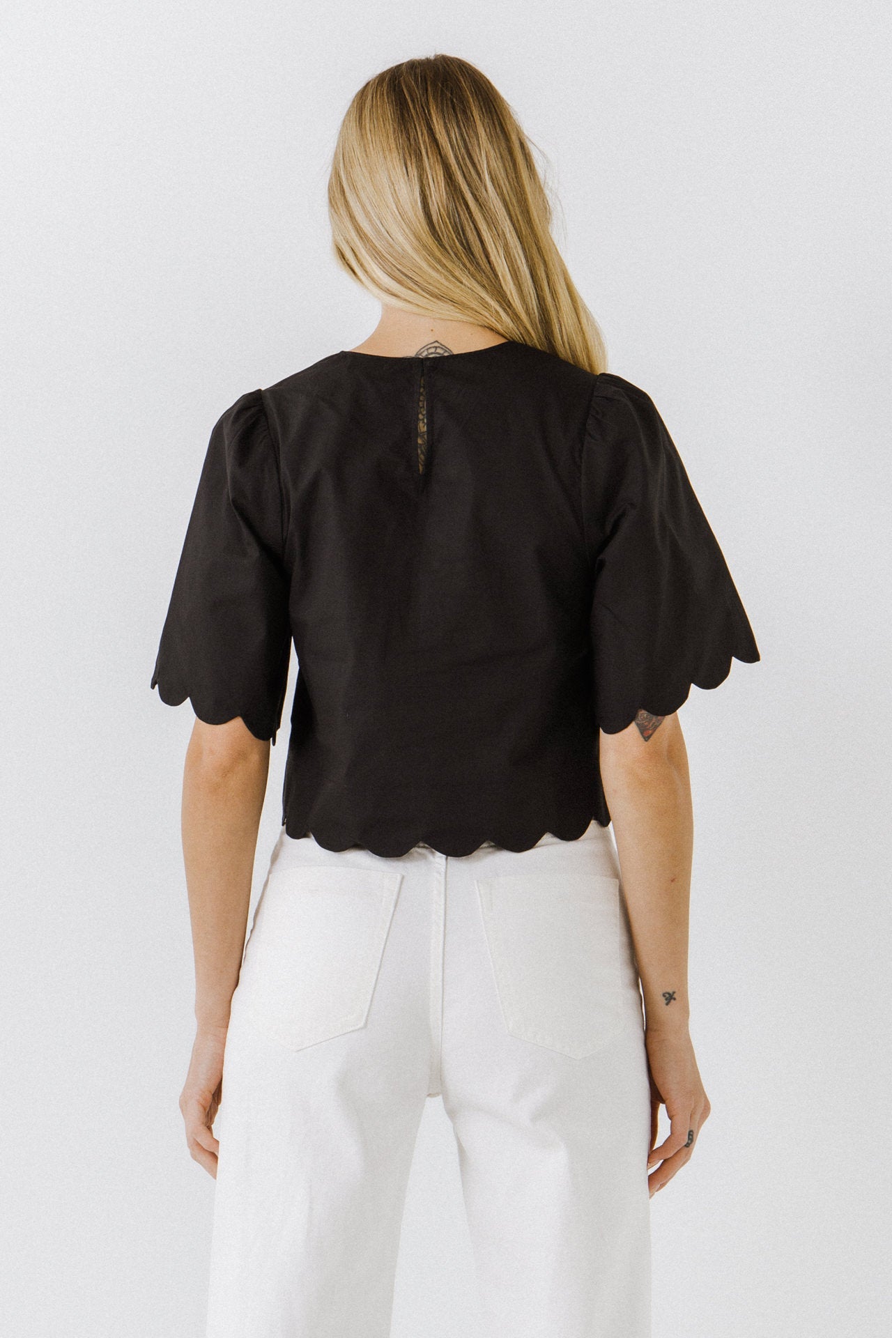 ENGLISH FACTORY - Scallop Edge Top - TOPS available at Objectrare