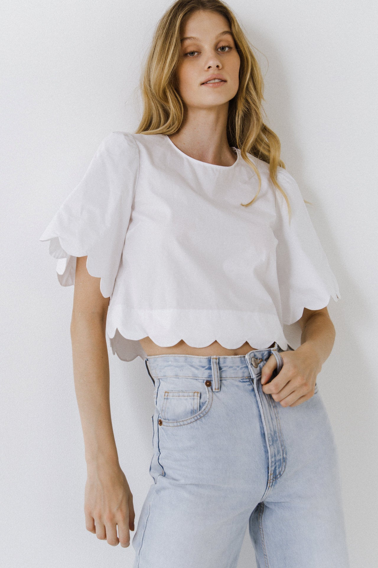 ENGLISH FACTORY - Scallop Edge Top - TOPS available at Objectrare