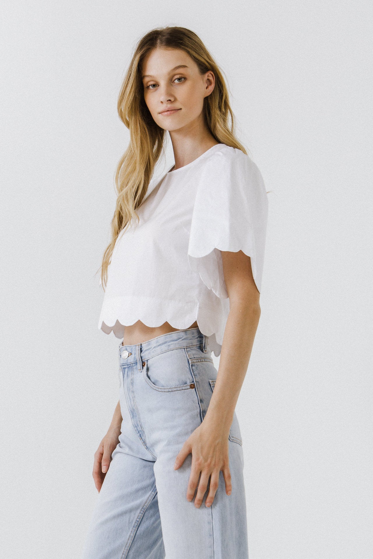 ENGLISH FACTORY - Scallop Edge Top - TOPS available at Objectrare