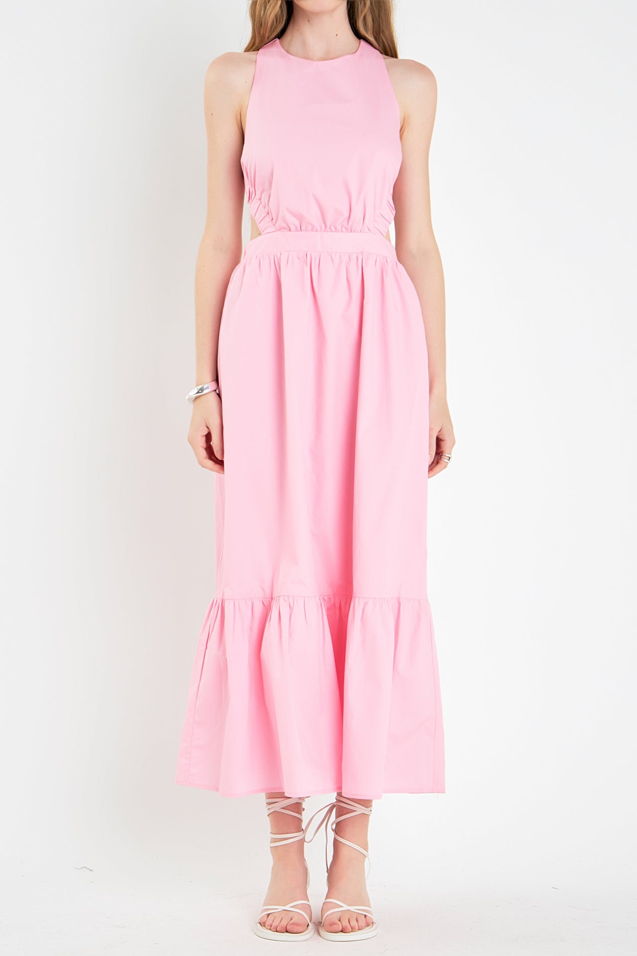 Elastic Detail Sleeveless Dress