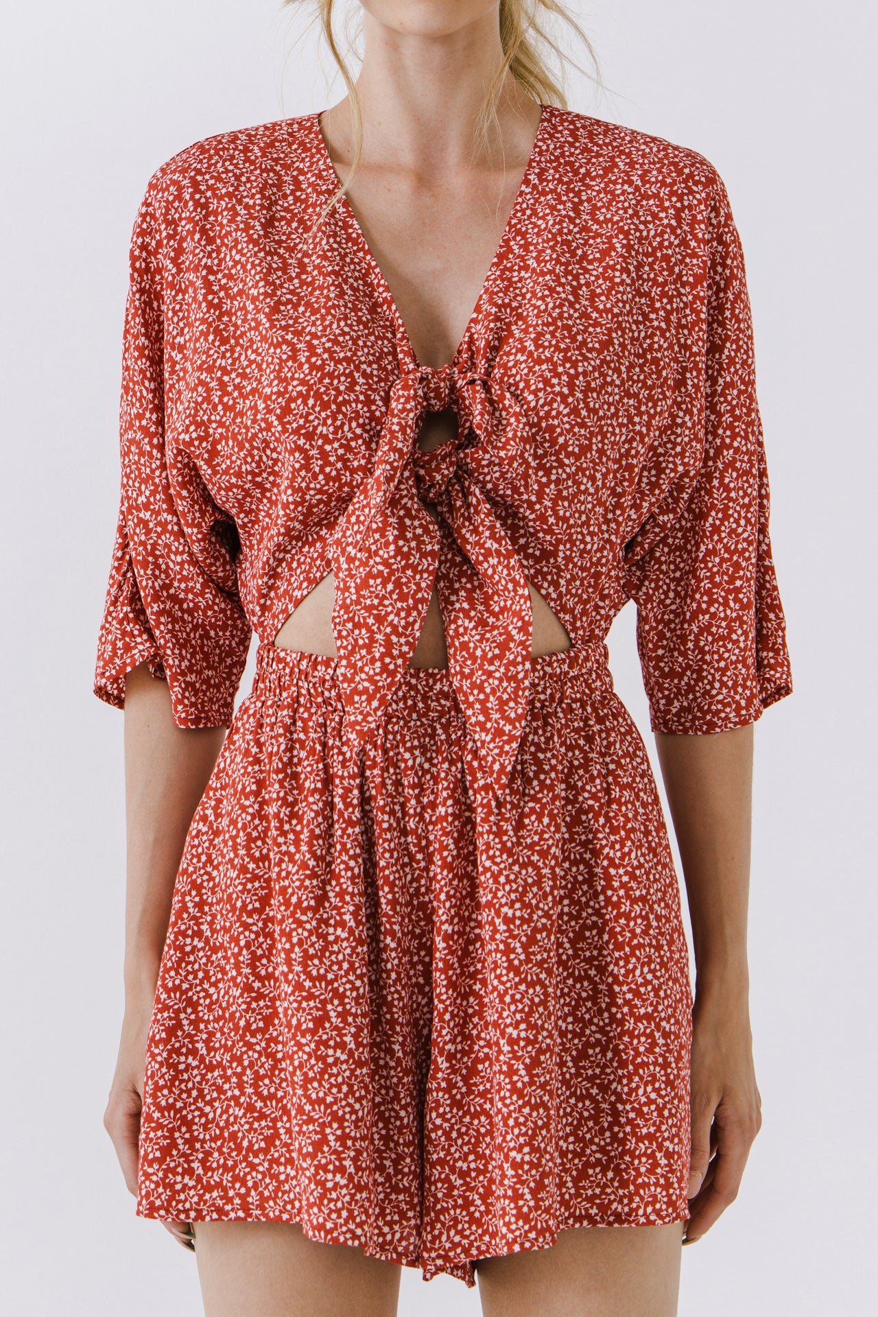 LA'VEN - Floral Tied Romper - ROMPERS available at Objectrare