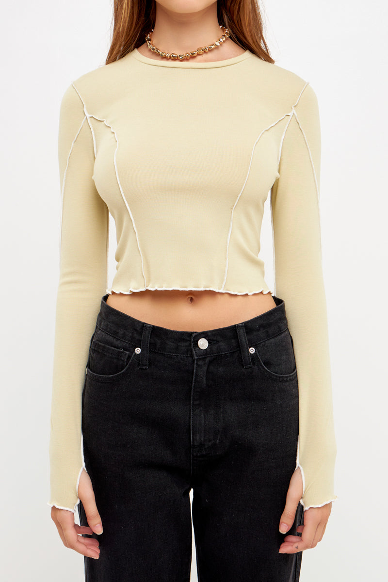 GREY LAB - Piping Detail Top - TOPS available at Objectrare
