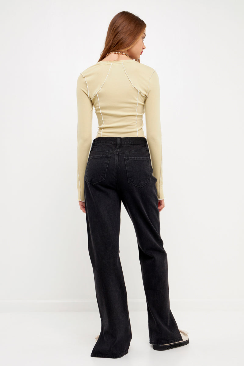 GREY LAB - Piping Detail Top - TOPS available at Objectrare
