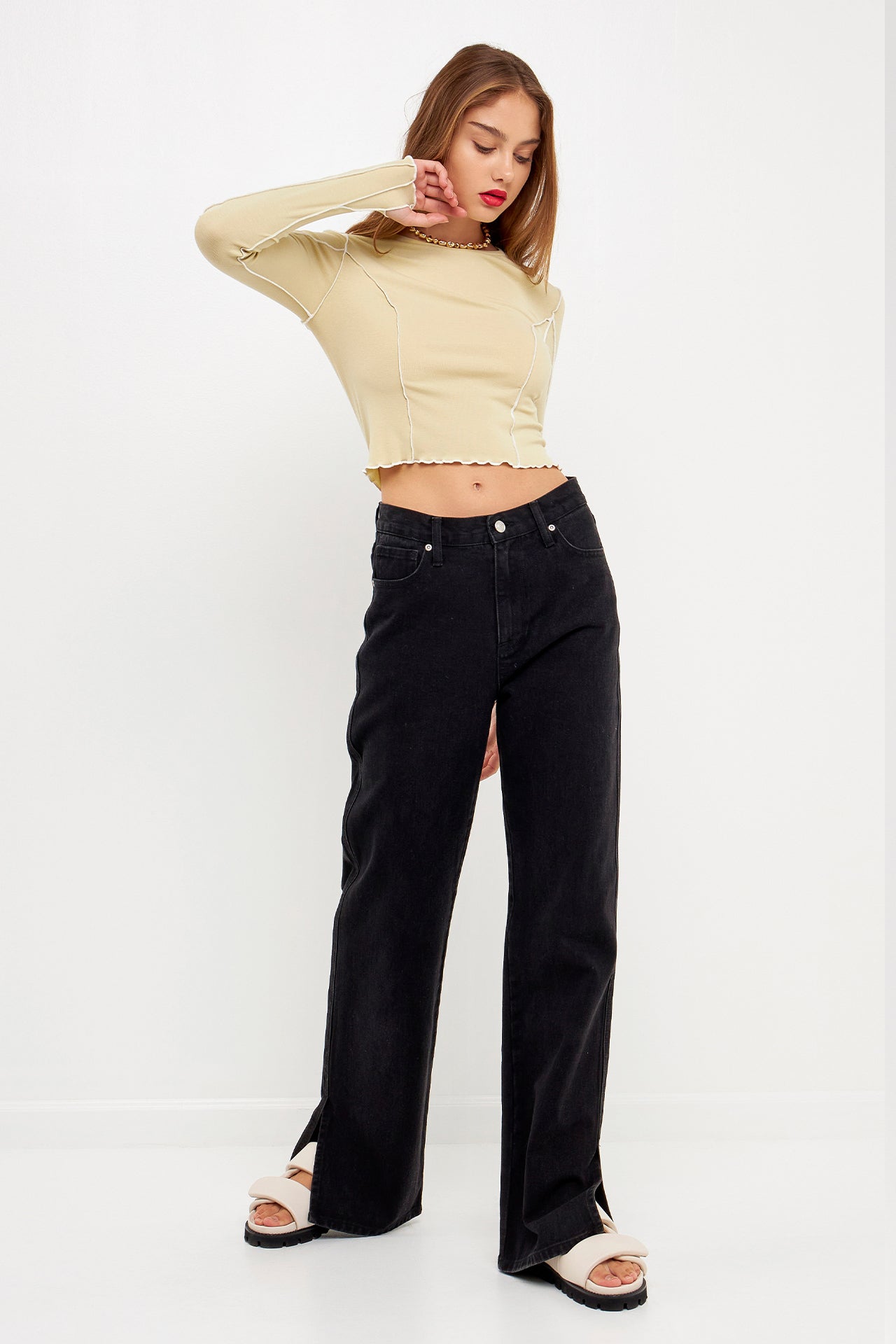GREY LAB - Piping Detail Top - TOPS available at Objectrare