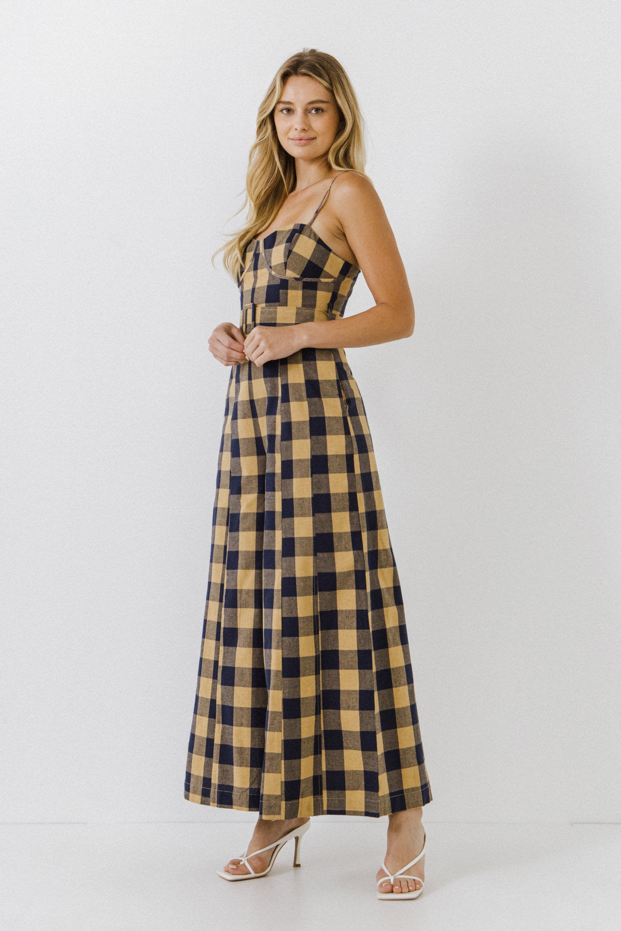ENGLISH FACTORY - Check Belted Jumpsuit - JUMPSUITS available at Objectrare