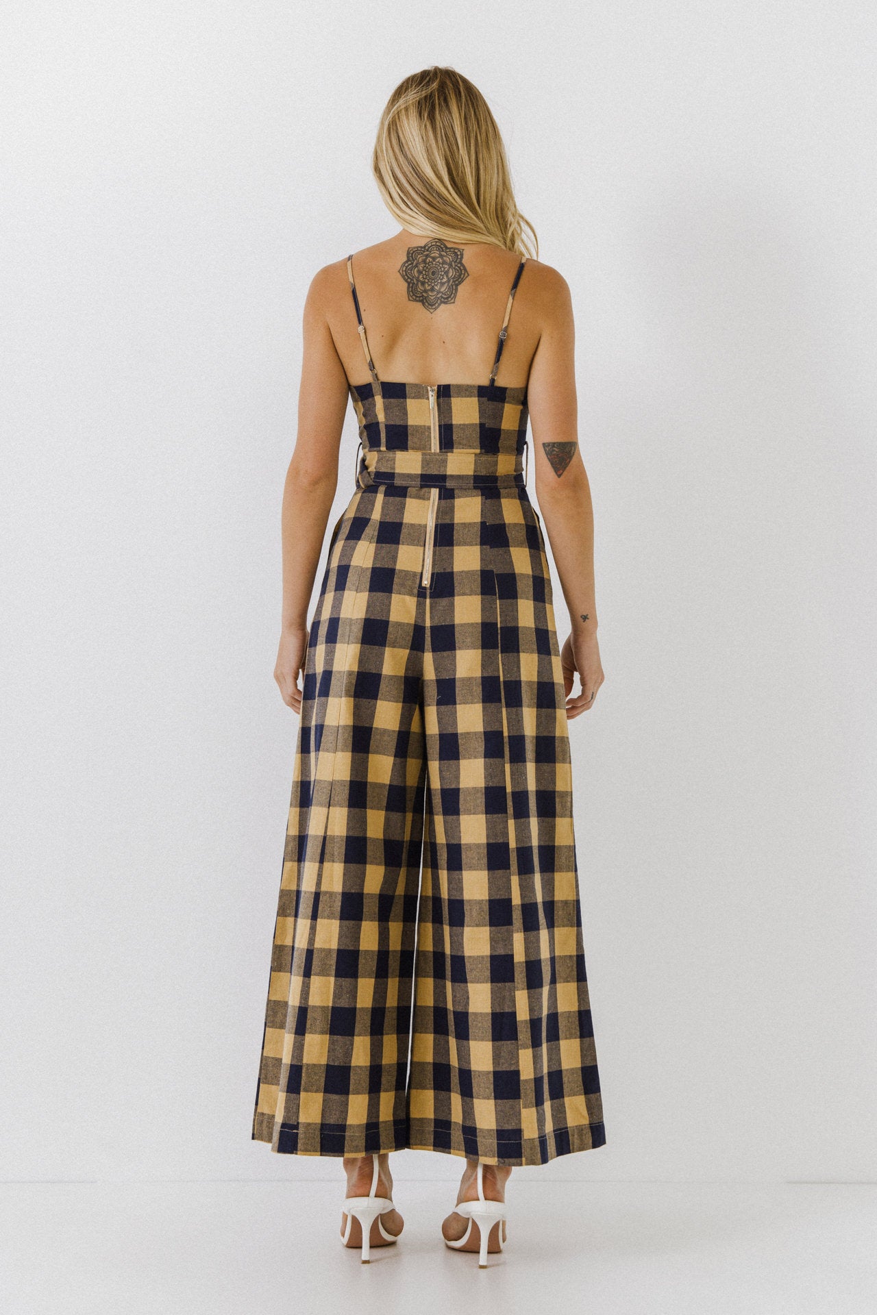 ENGLISH FACTORY - Check Belted Jumpsuit - JUMPSUITS available at Objectrare