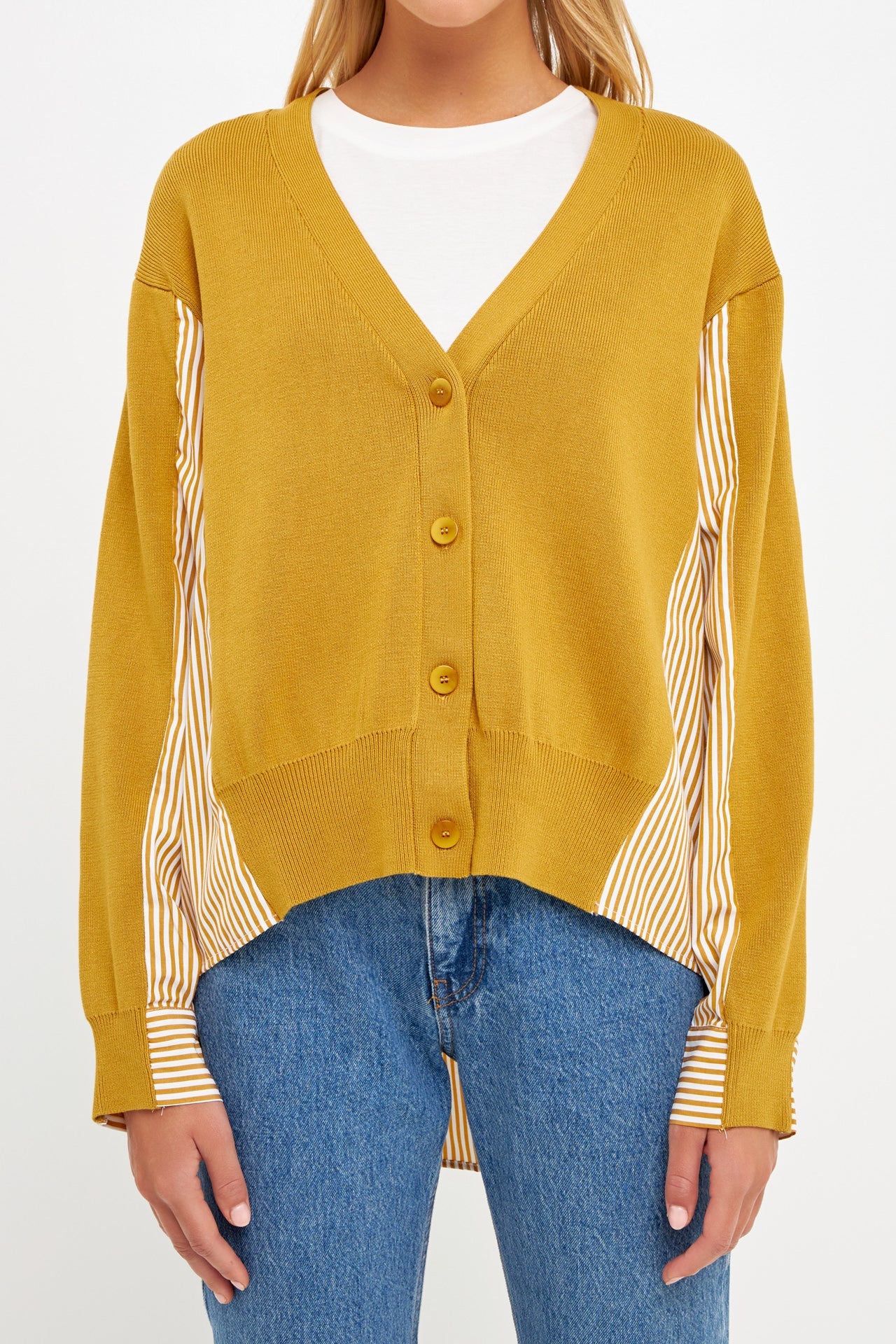 ENGLISH FACTORY - Mixed Media Cardigan - SWEATERS & KNITS available at Objectrare