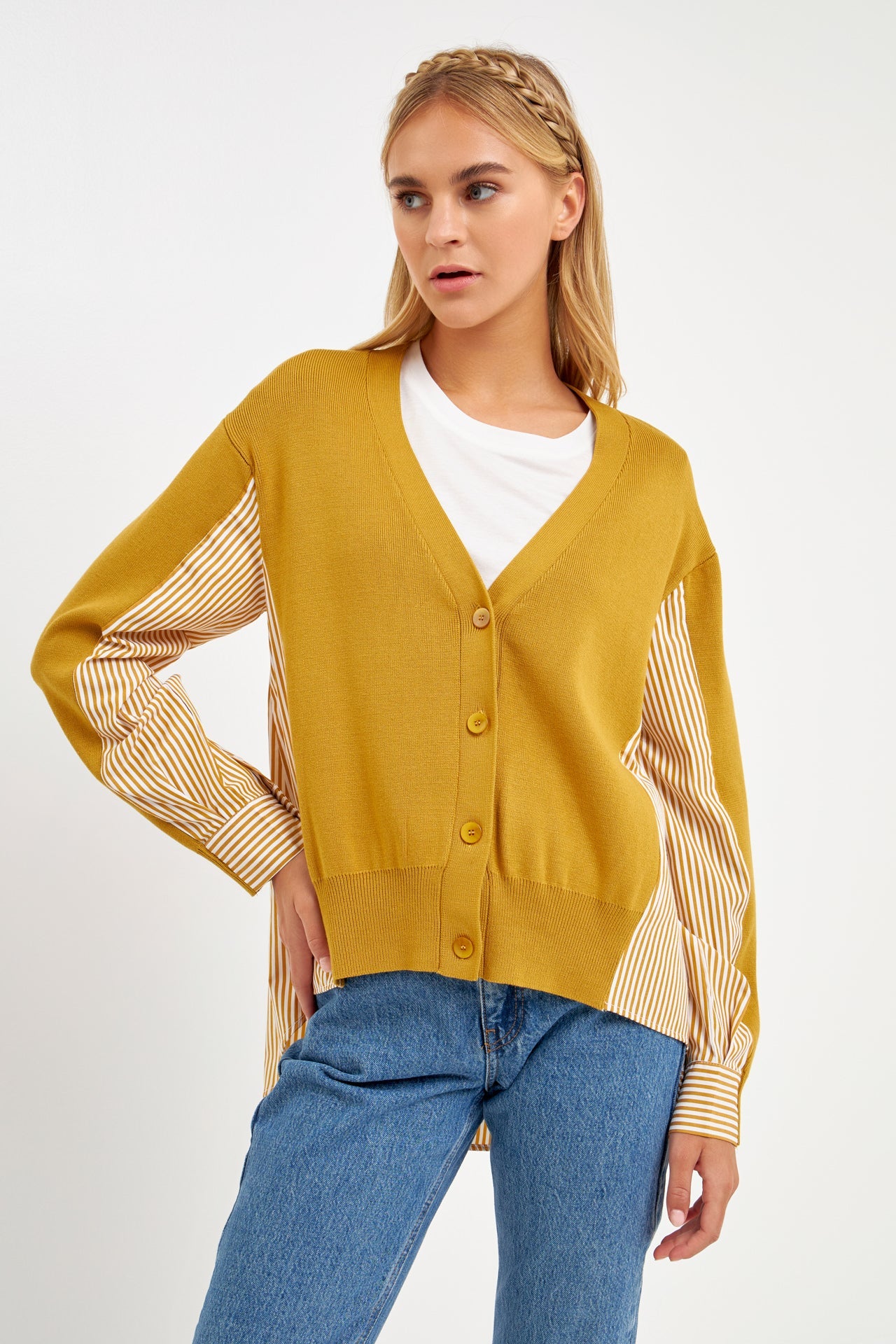 ENGLISH FACTORY - Mixed Media Cardigan - SWEATERS & KNITS available at Objectrare