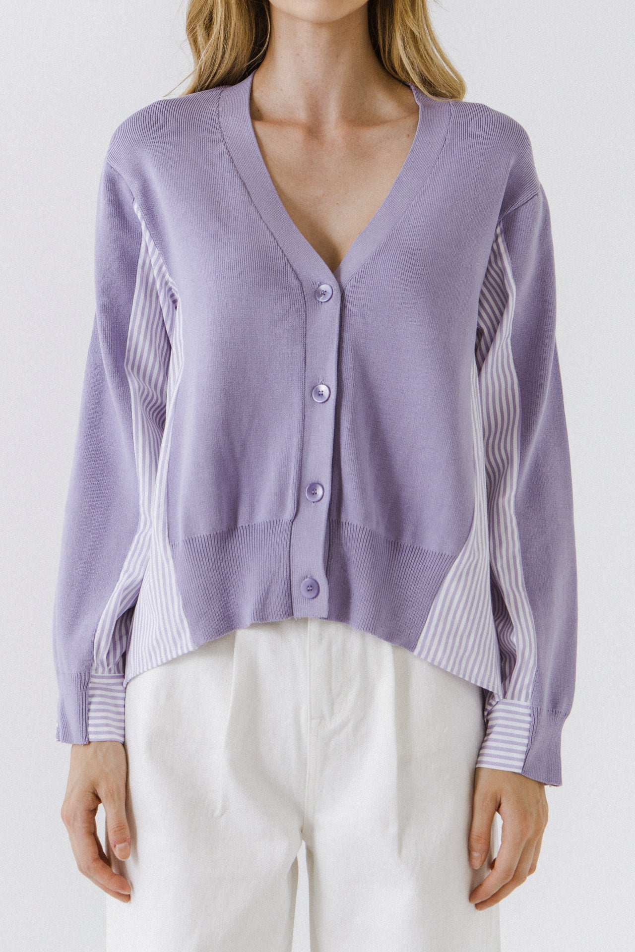ENGLISH FACTORY - Mixed Media Cardigan - SWEATERS & KNITS available at Objectrare