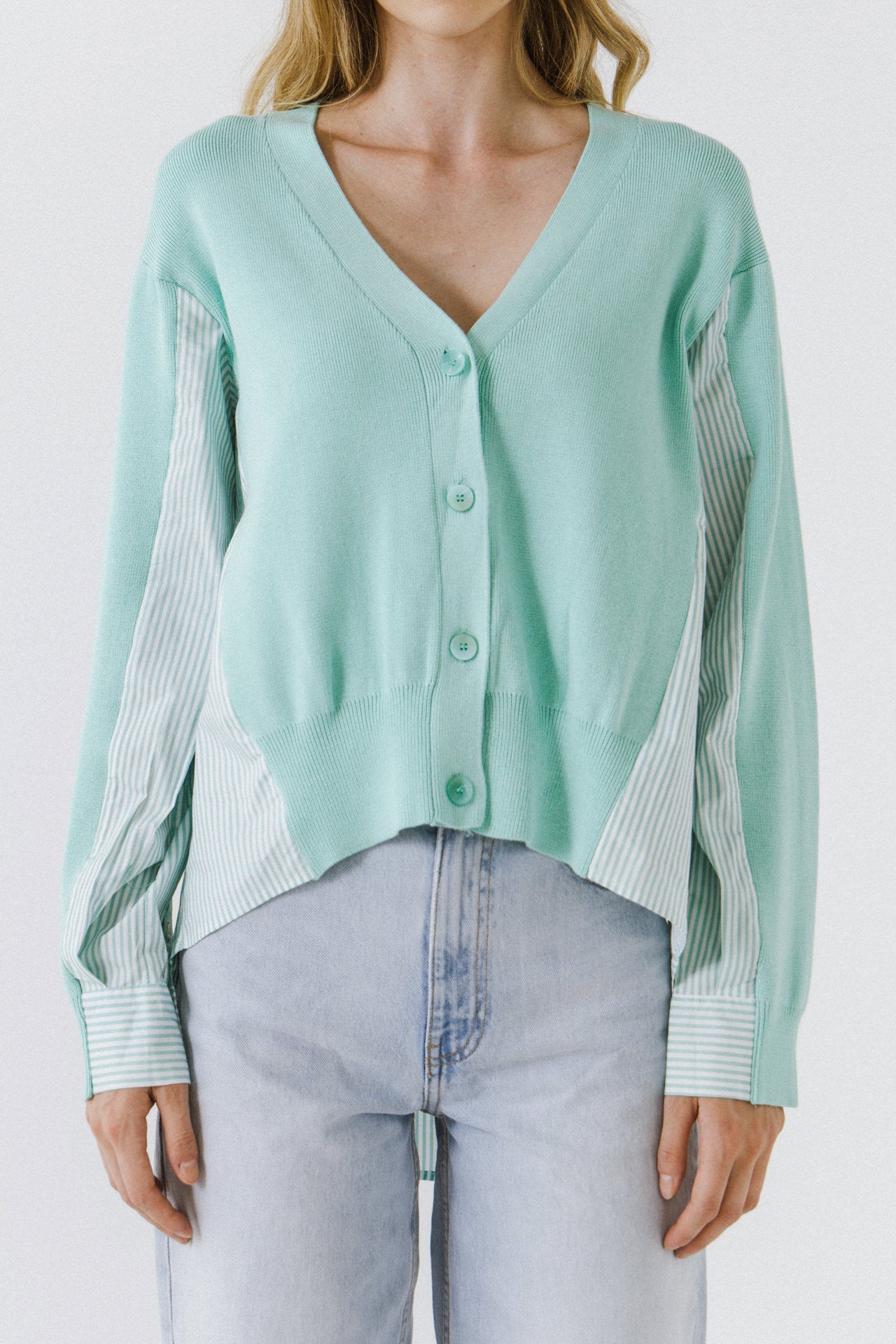 ENGLISH FACTORY - Mixed Media Cardigan - SWEATERS & KNITS available at Objectrare