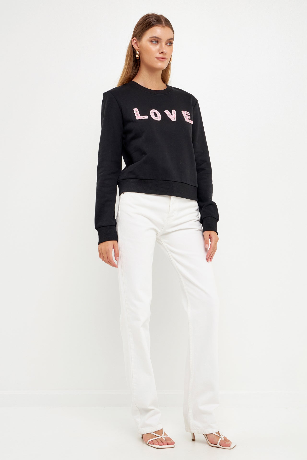 ENDLESS ROSE - Beaded Sweatshirt - HOODIES &SWEATSHIRTS available at Objectrare