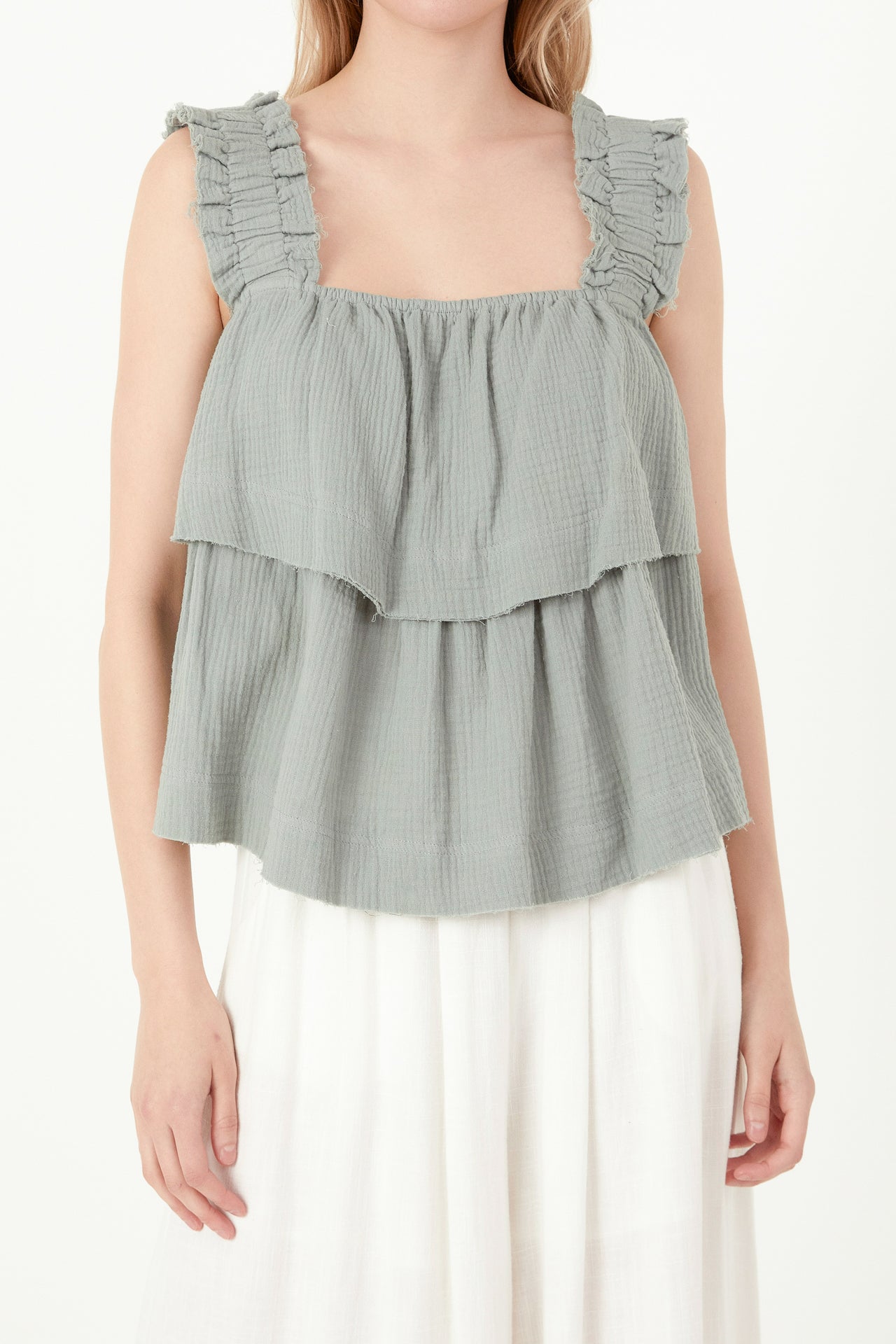 FREE THE ROSES - Ruffled Straps with Tiered Top - TOPS available at Objectrare