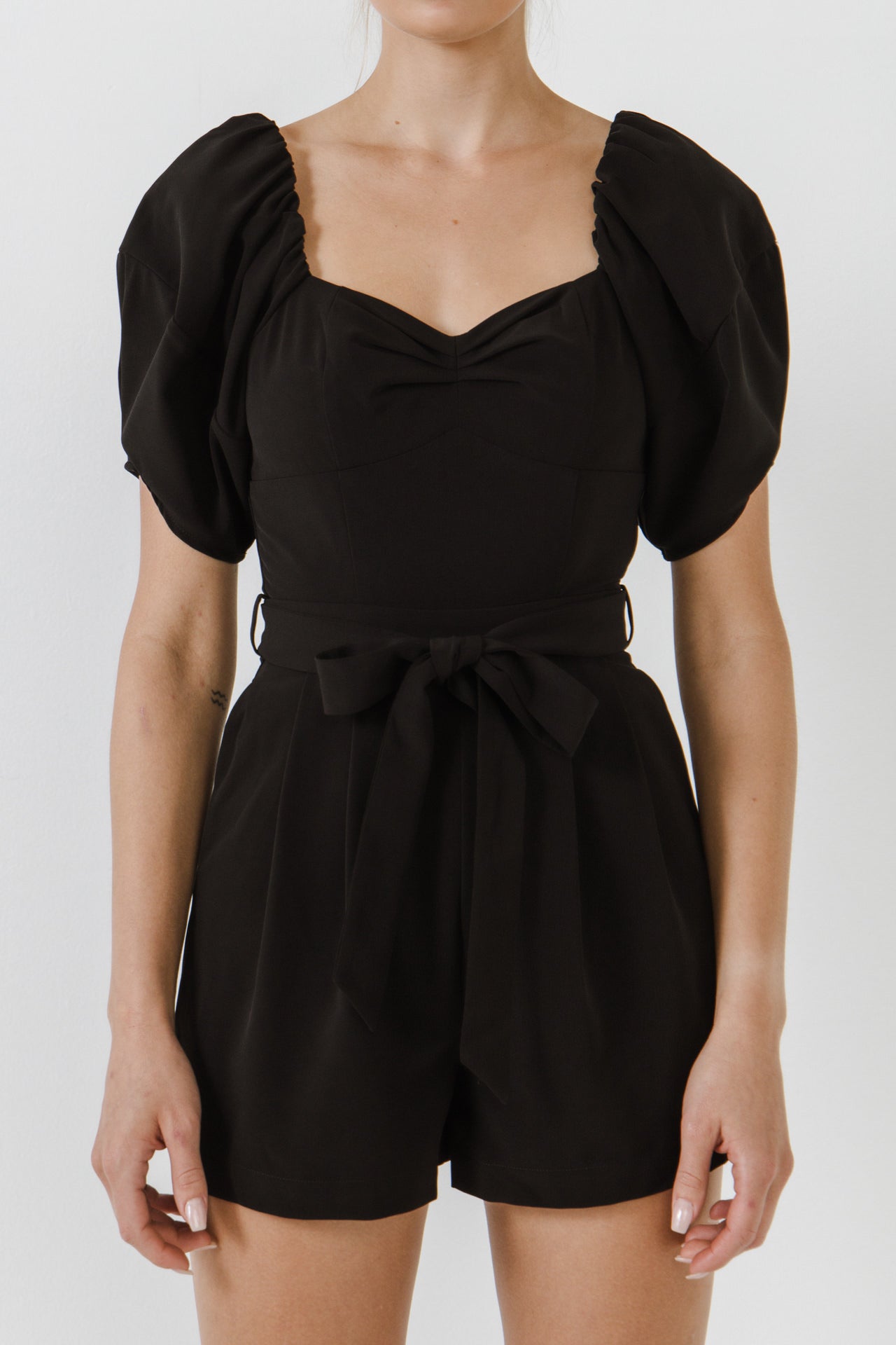 ENDLESS ROSE - Heart Neckline Romper - ROMPERS available at Objectrare