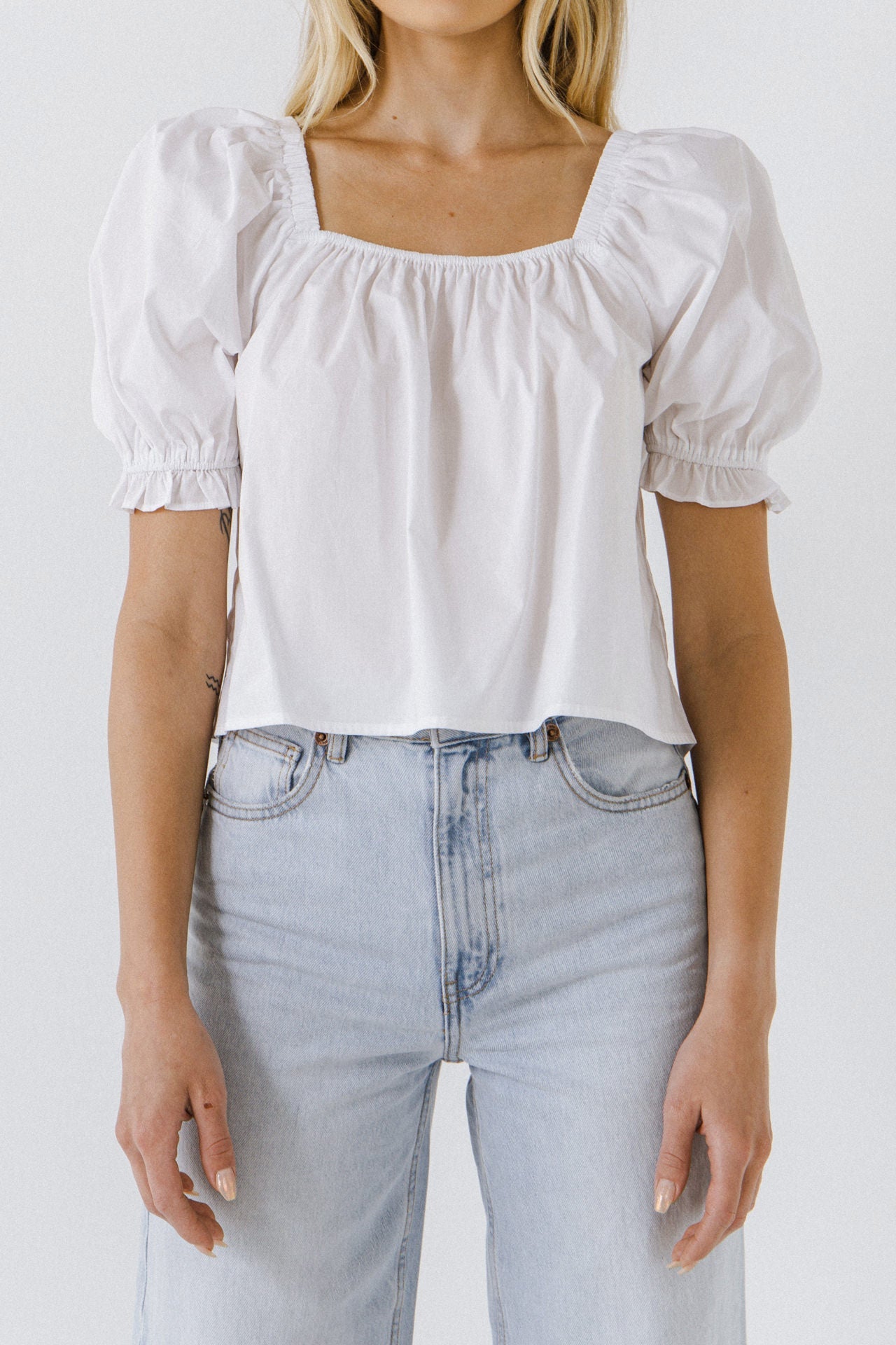 Square neckline Puff Sleeve Top