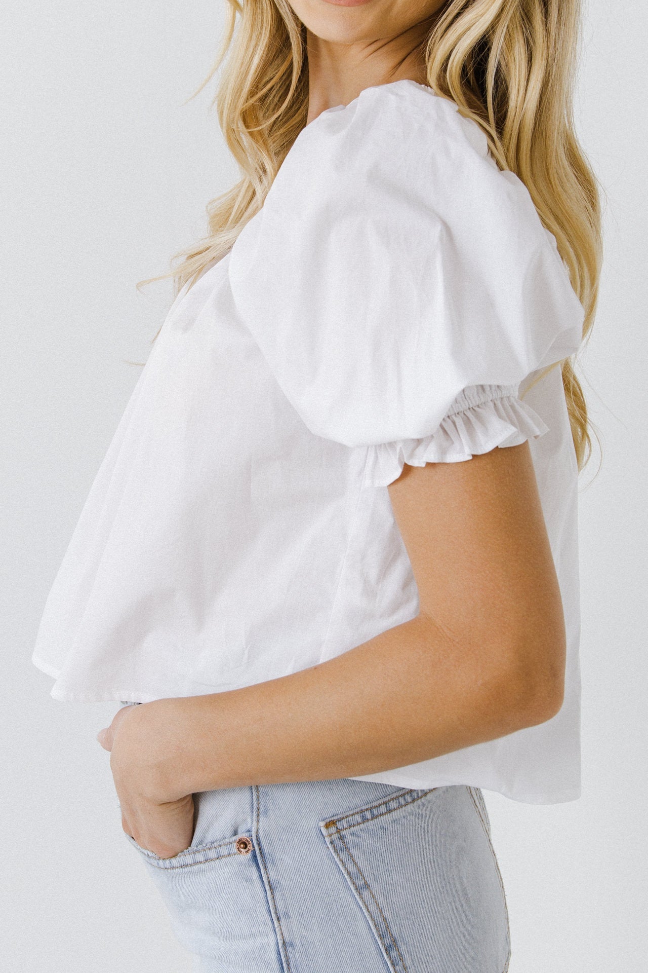 Square neckline Puff Sleeve Top