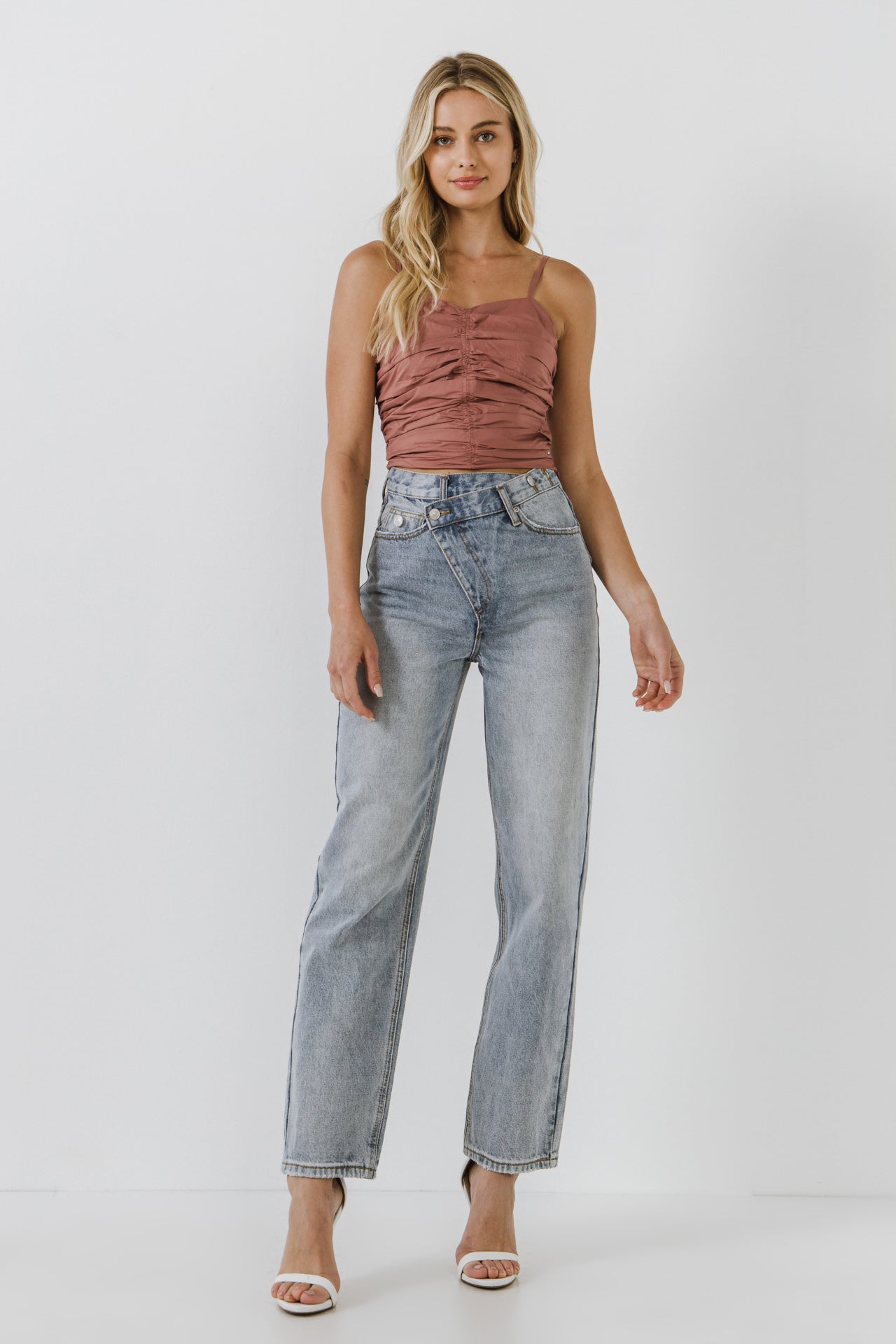 ENDLESS ROSE - Shirring Detail Tank Top - TOPS available at Objectrare