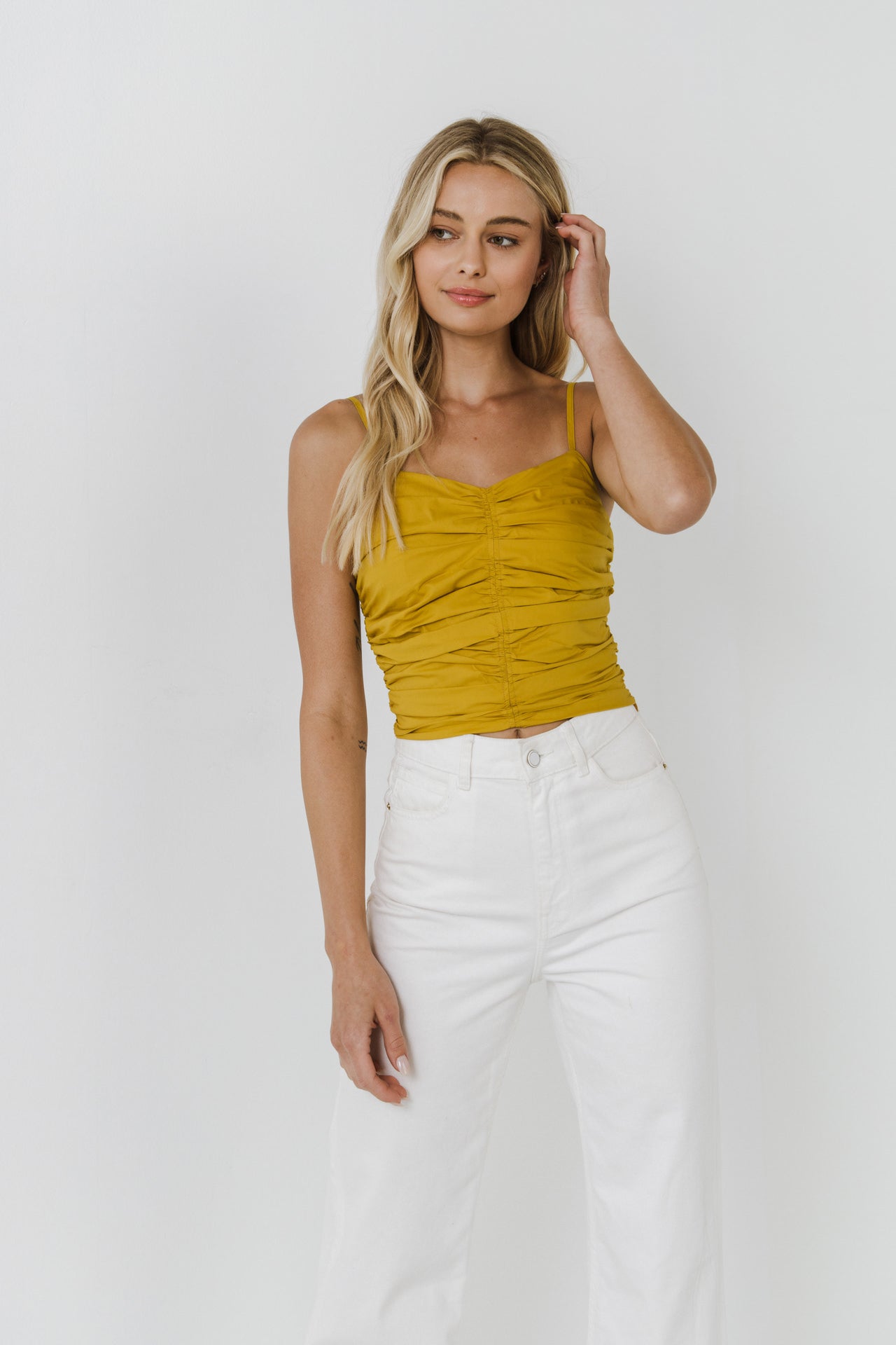 ENDLESS ROSE - Shirring Detail Tank Top - TOPS available at Objectrare