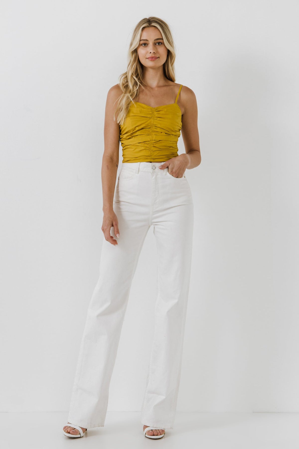 ENDLESS ROSE - Shirring Detail Tank Top - TOPS available at Objectrare