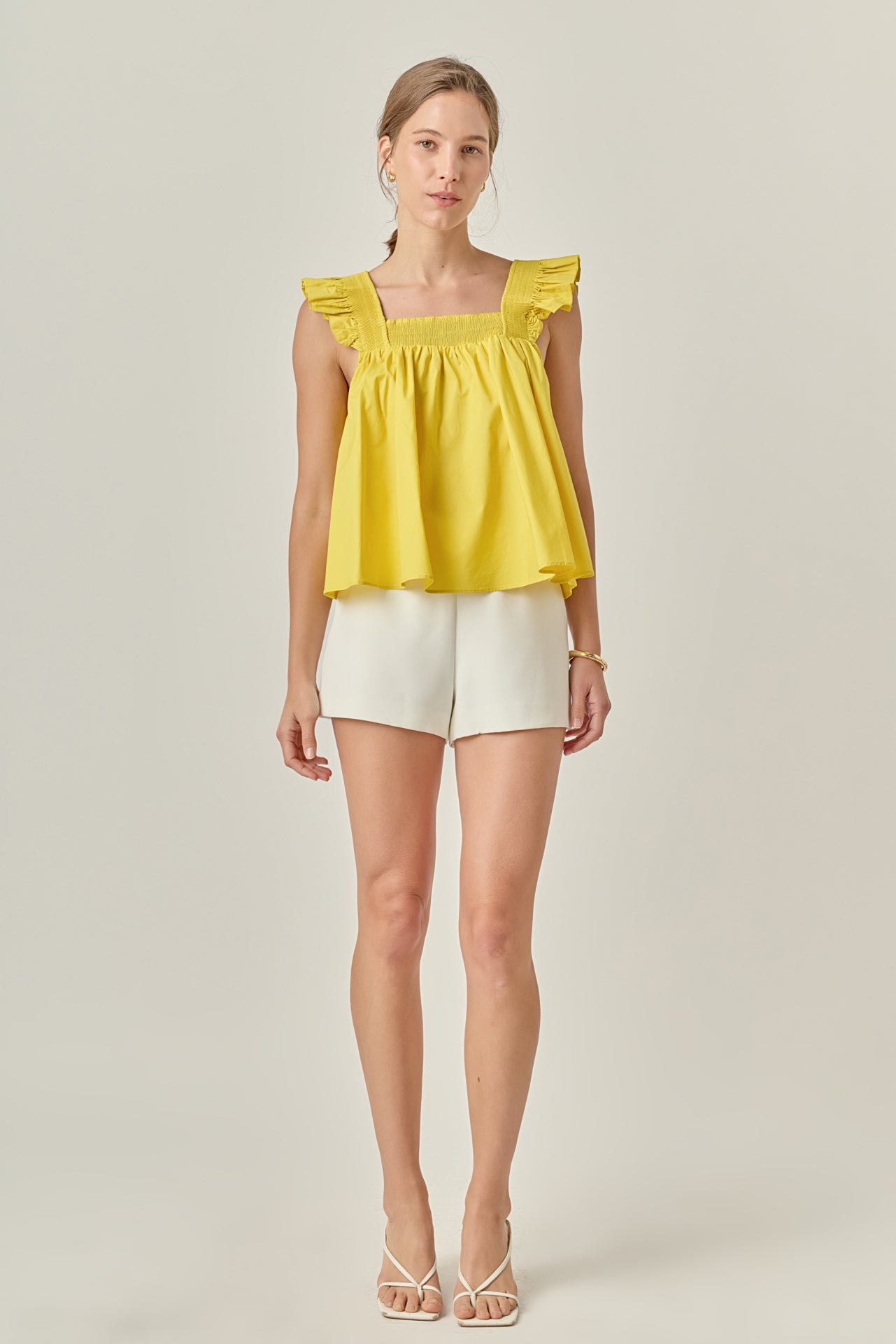 ENGLISH FACTORY - Ruffle Detail Square Neck Top - TOPS available at Objectrare