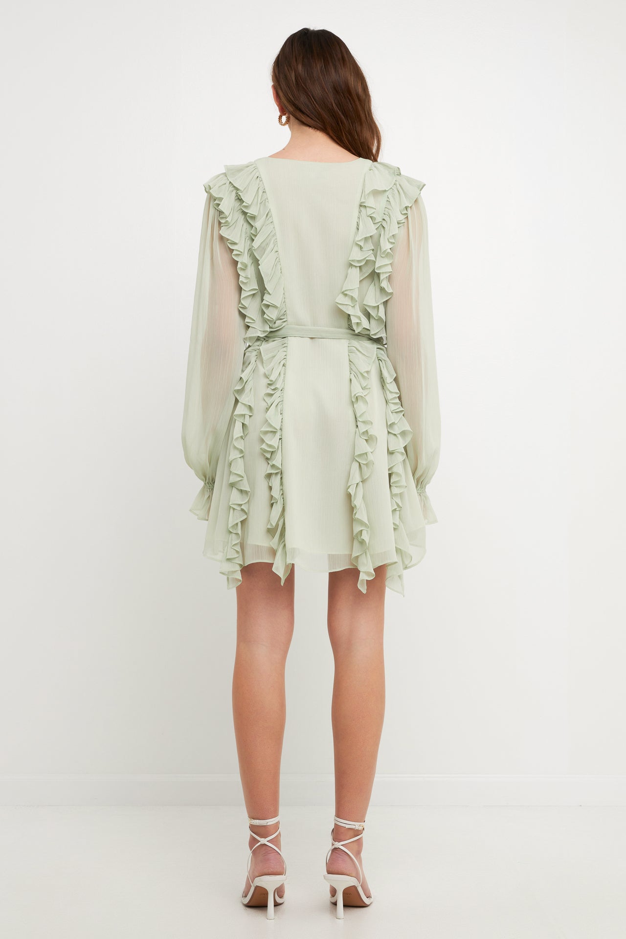 ENDLESS ROSE - Button Down Ruffle Mini Dress - DRESSES available at Objectrare