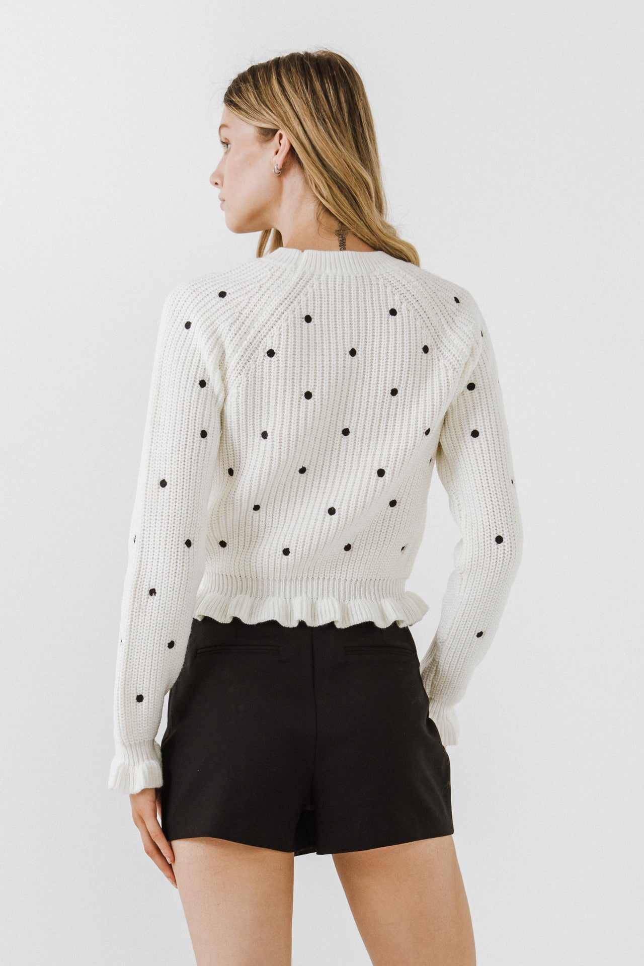 ENGLISH FACTORY - Dot Embroidery Sweater - SWEATERS & KNITS available at Objectrare