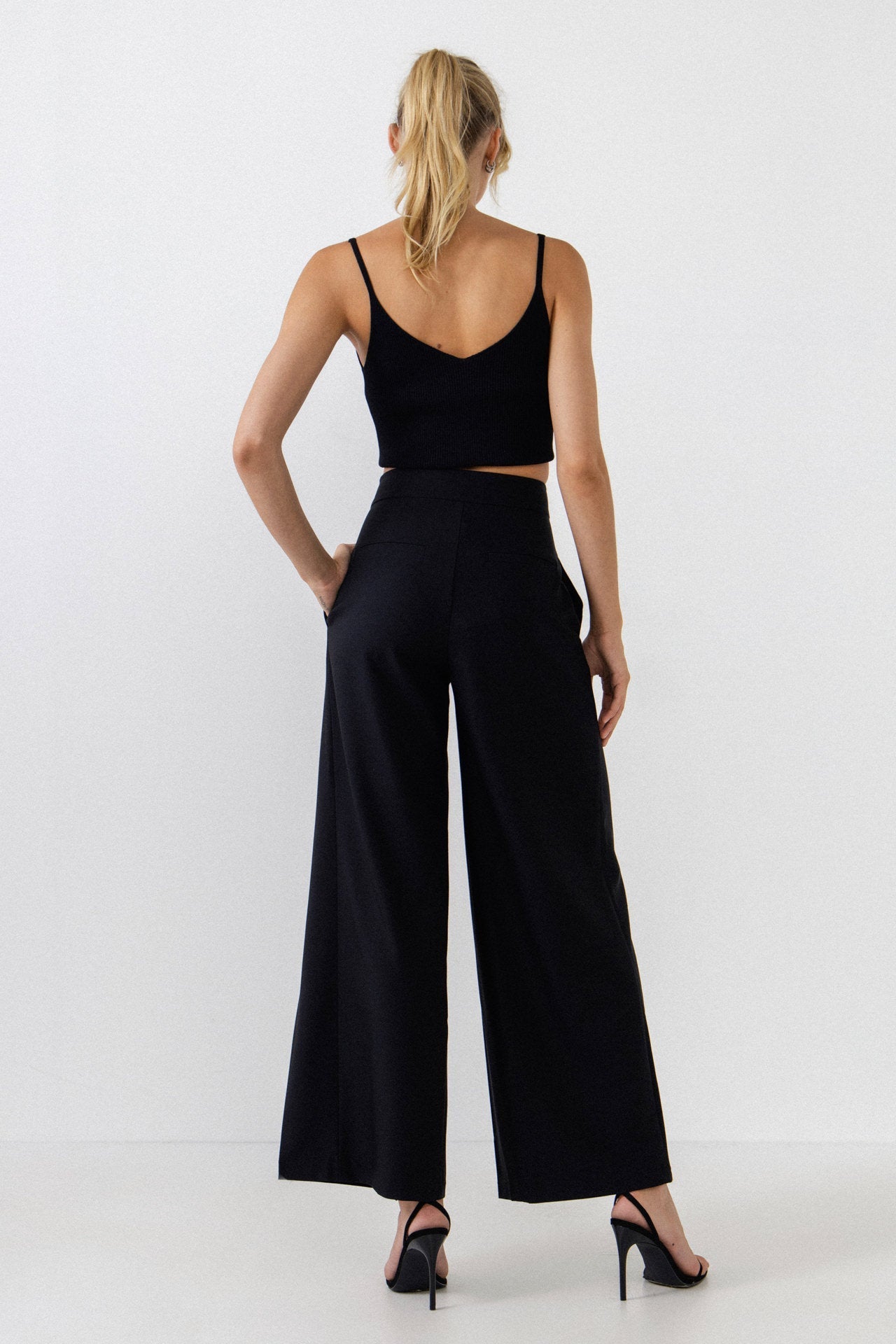 ENDLESS ROSE - Pleated Detail Wide Pants - PANTS available at Objectrare