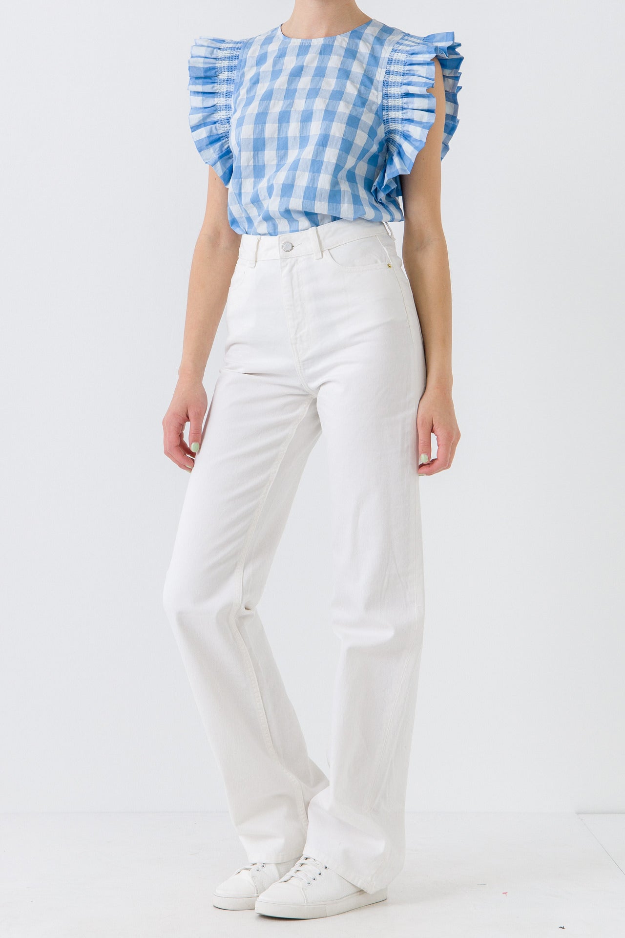 ENGLISH FACTORY - Gingham Ruffled Top - TOPS available at Objectrare