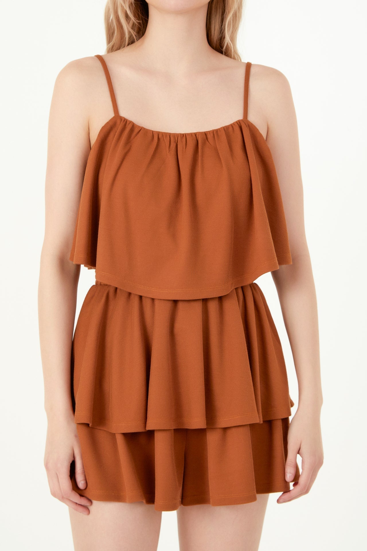 GREY LAB - Ruffled Knit Romper - ROMPERS available at Objectrare