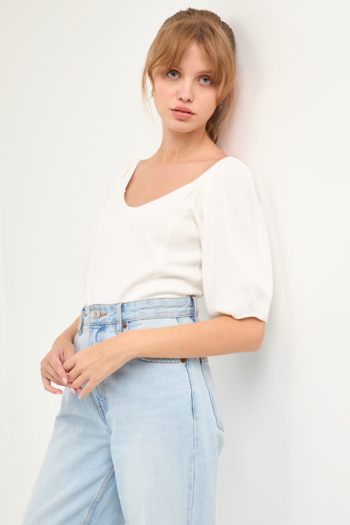 Puff Sleeve Knit Top